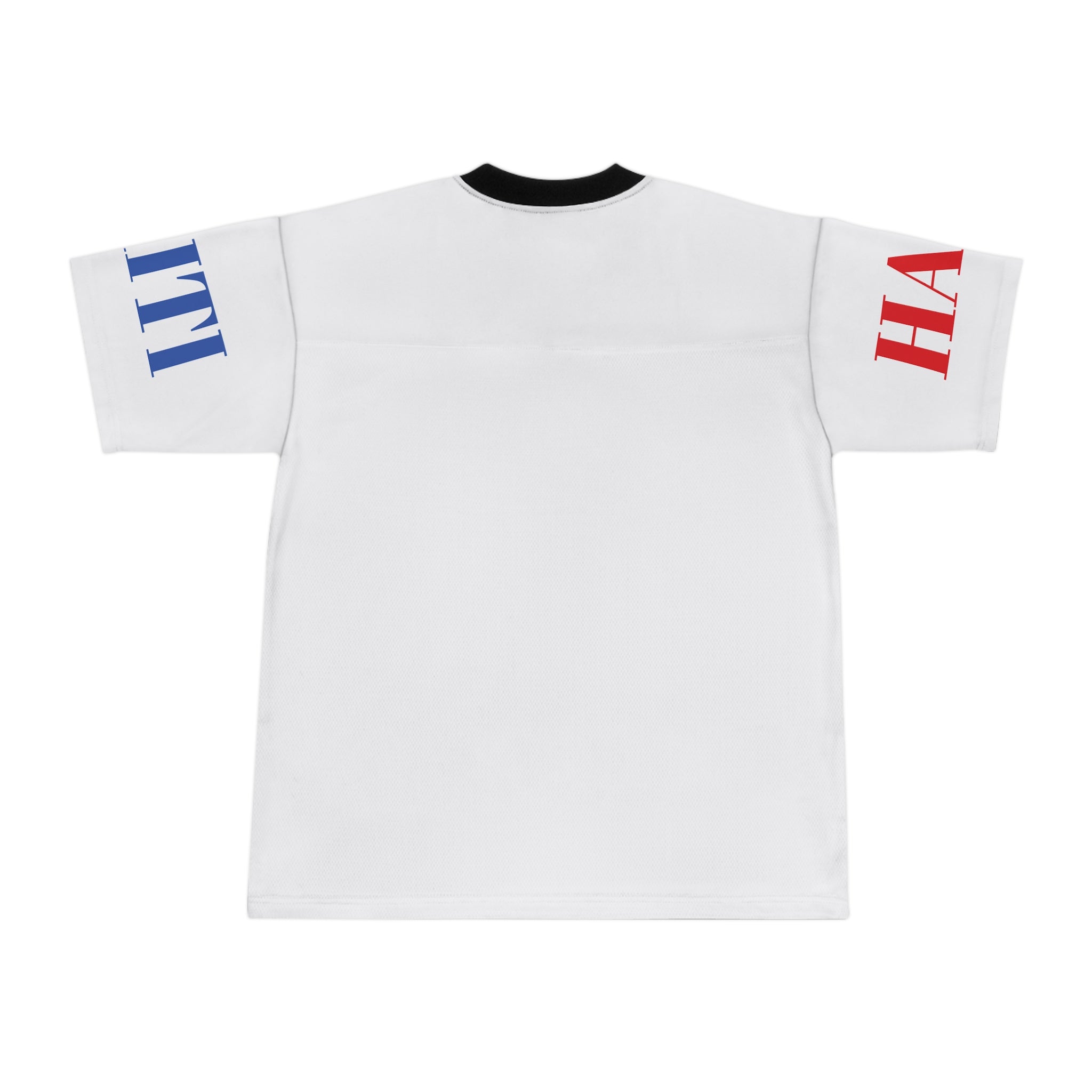 Haiti Flag Football Jersey – "Pou Tout Tan Nou Kanpe" Patriotic Soccer Shirt