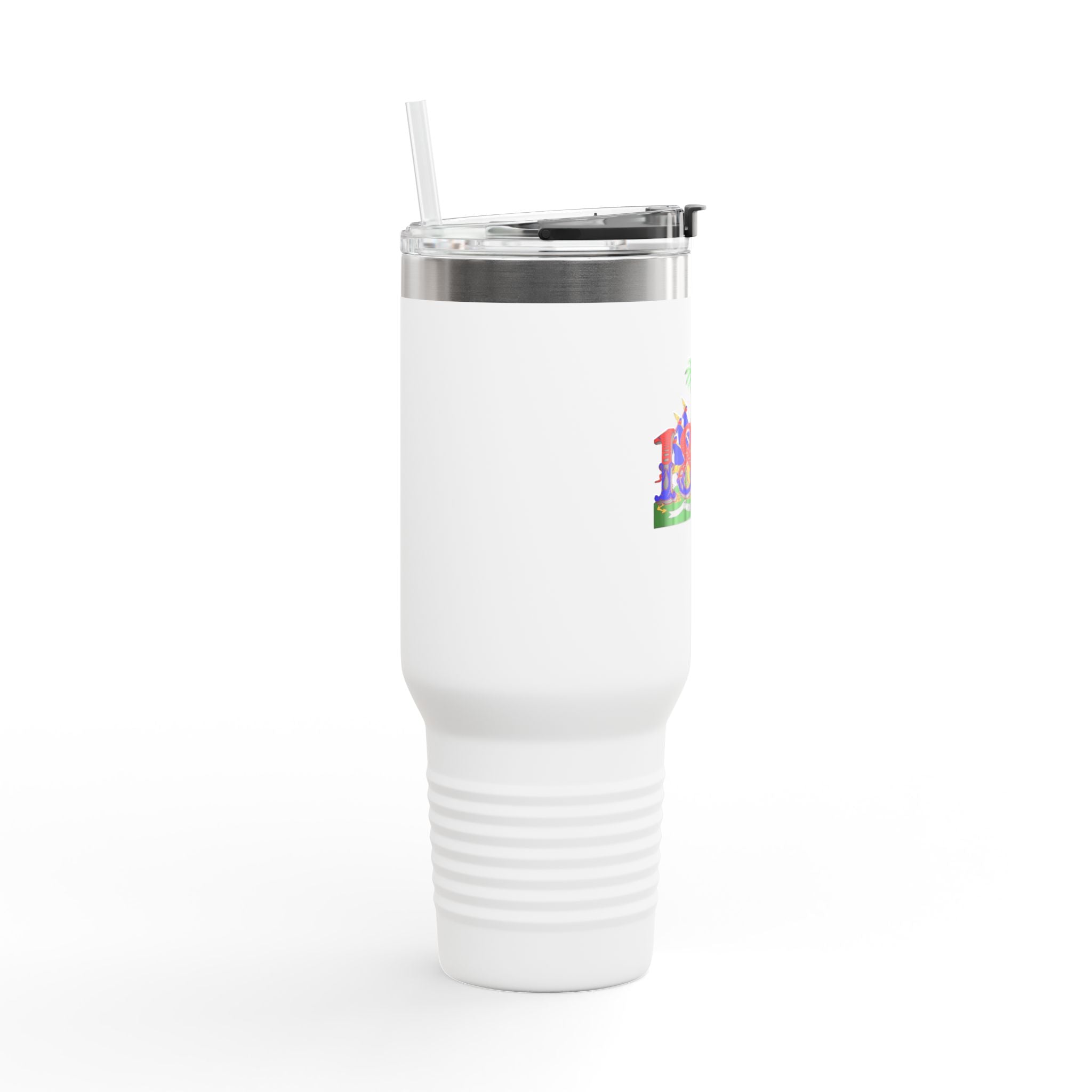 Vi-Cups - 40oz Insulated Travel Mug — Colorful HAITI 1804 Tropical Logo