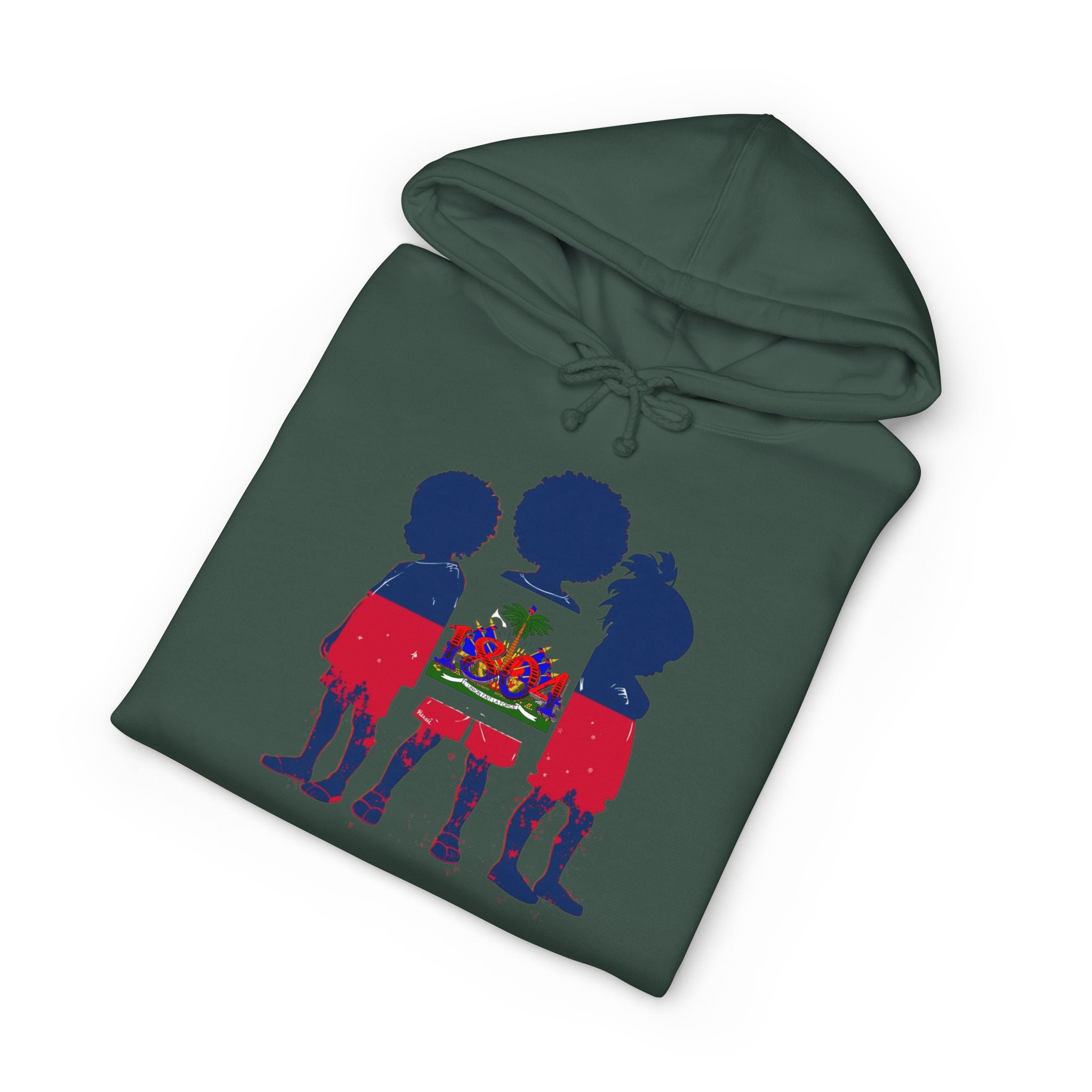 Vi-Hoodie — Haitian Pride Hoodie — Children Silhouette with Flag