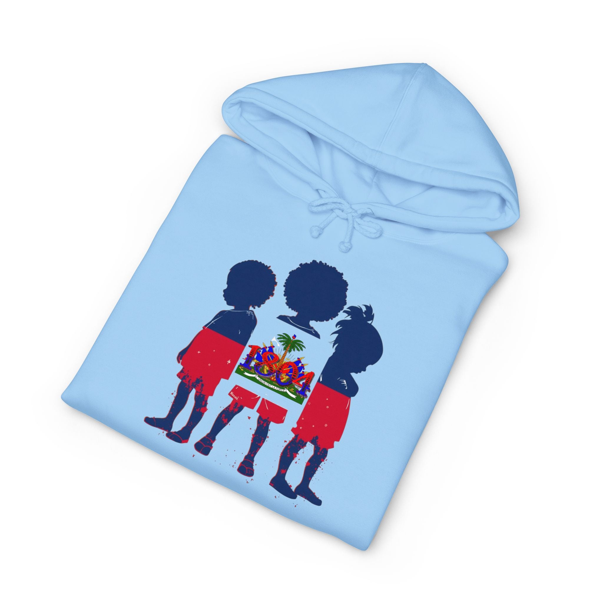 Vi-Hoodie — Haitian Pride Hoodie — Children Silhouette with Flag