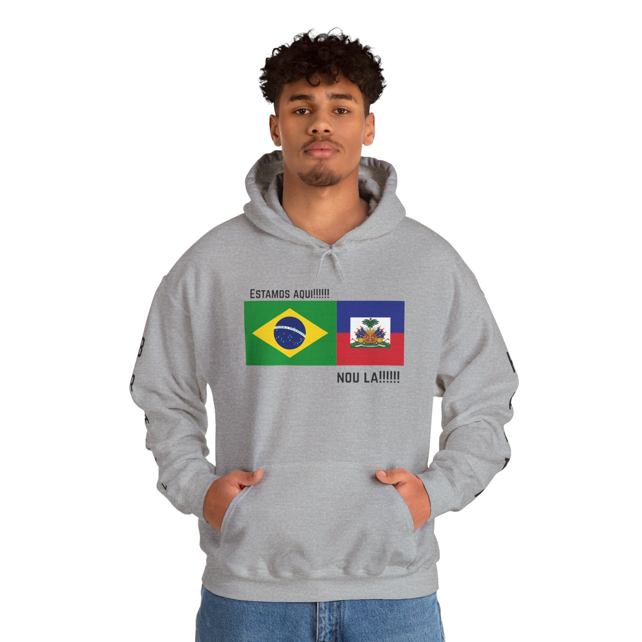 Vi-Hoodie Haiti Brazil Flag Hoodie — "Estamos Aqui!!! Nou La!!!!!"