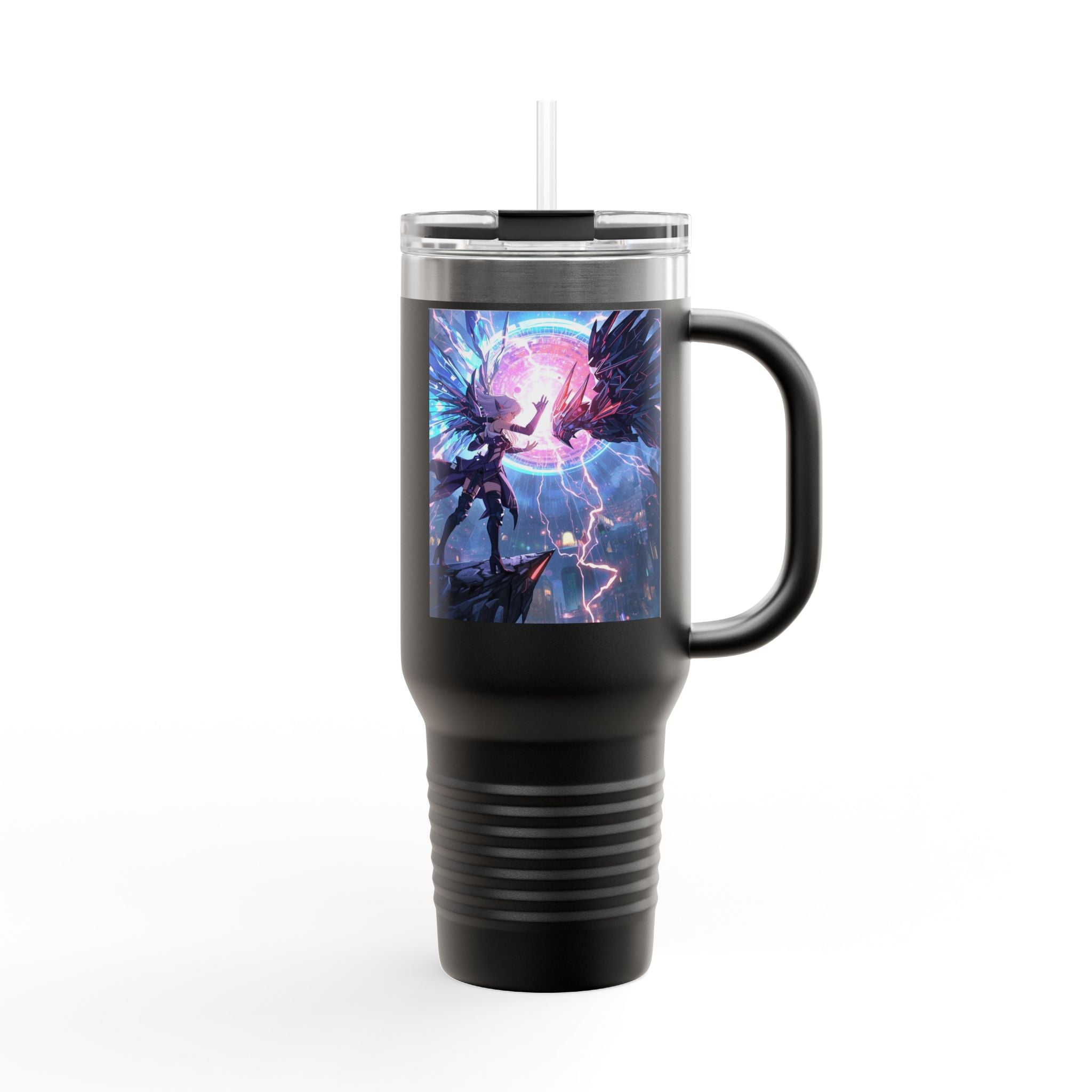 Vi-Anime 40oz Insulated Travel Mug — Fantasy Angel Moonlight Design
