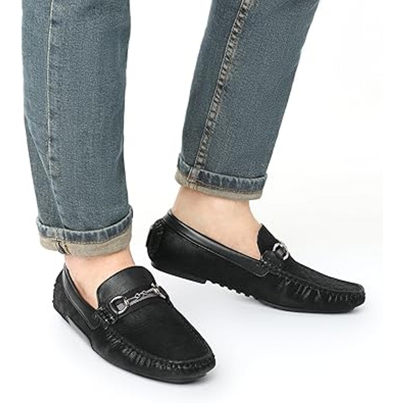New Bruno Marc Mens 10 Black Driving Penny Loafers Casual SlipOn Moccasins Shoes