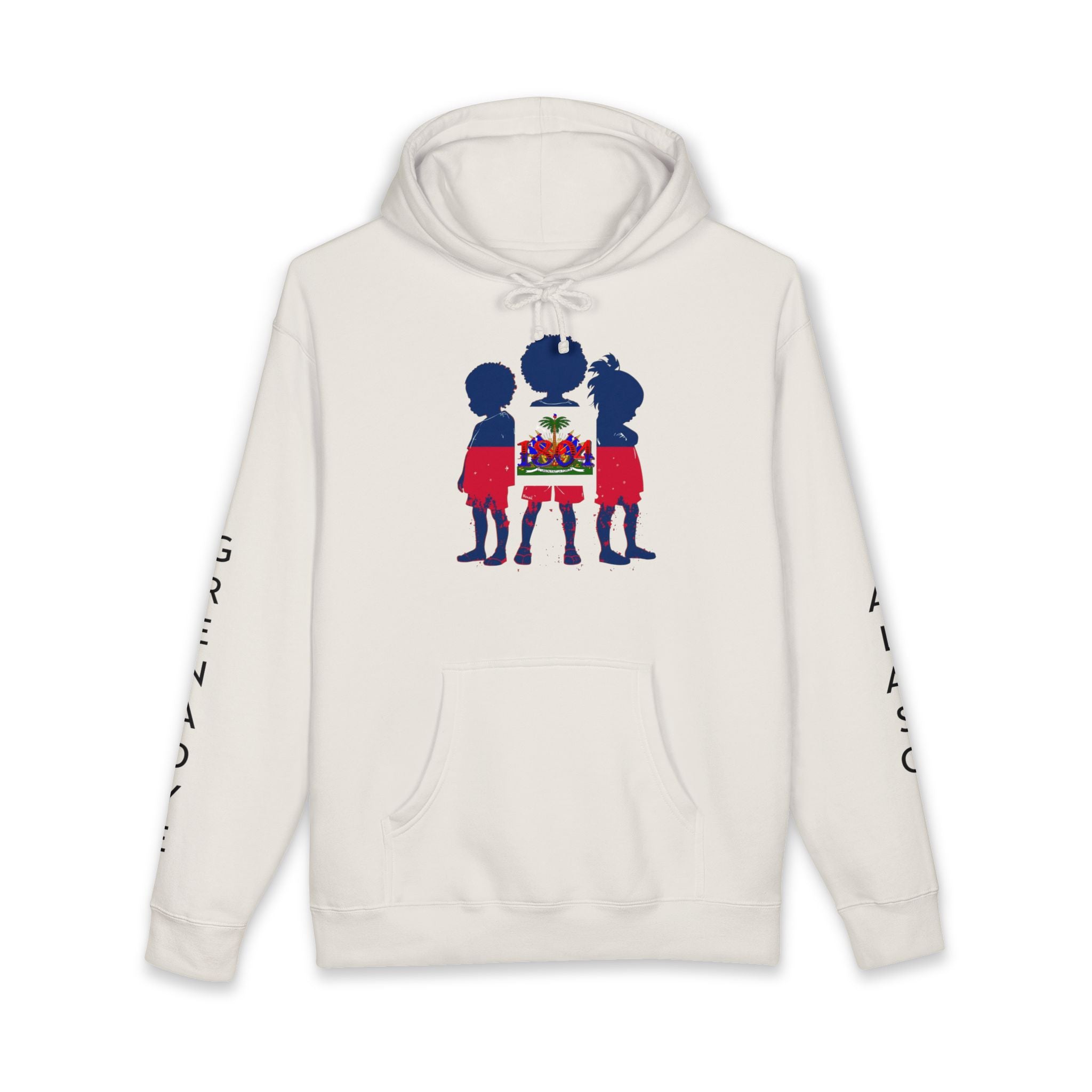 Vi-Hoodie — Haitian Pride Hoodie — Children Silhouette with Flag