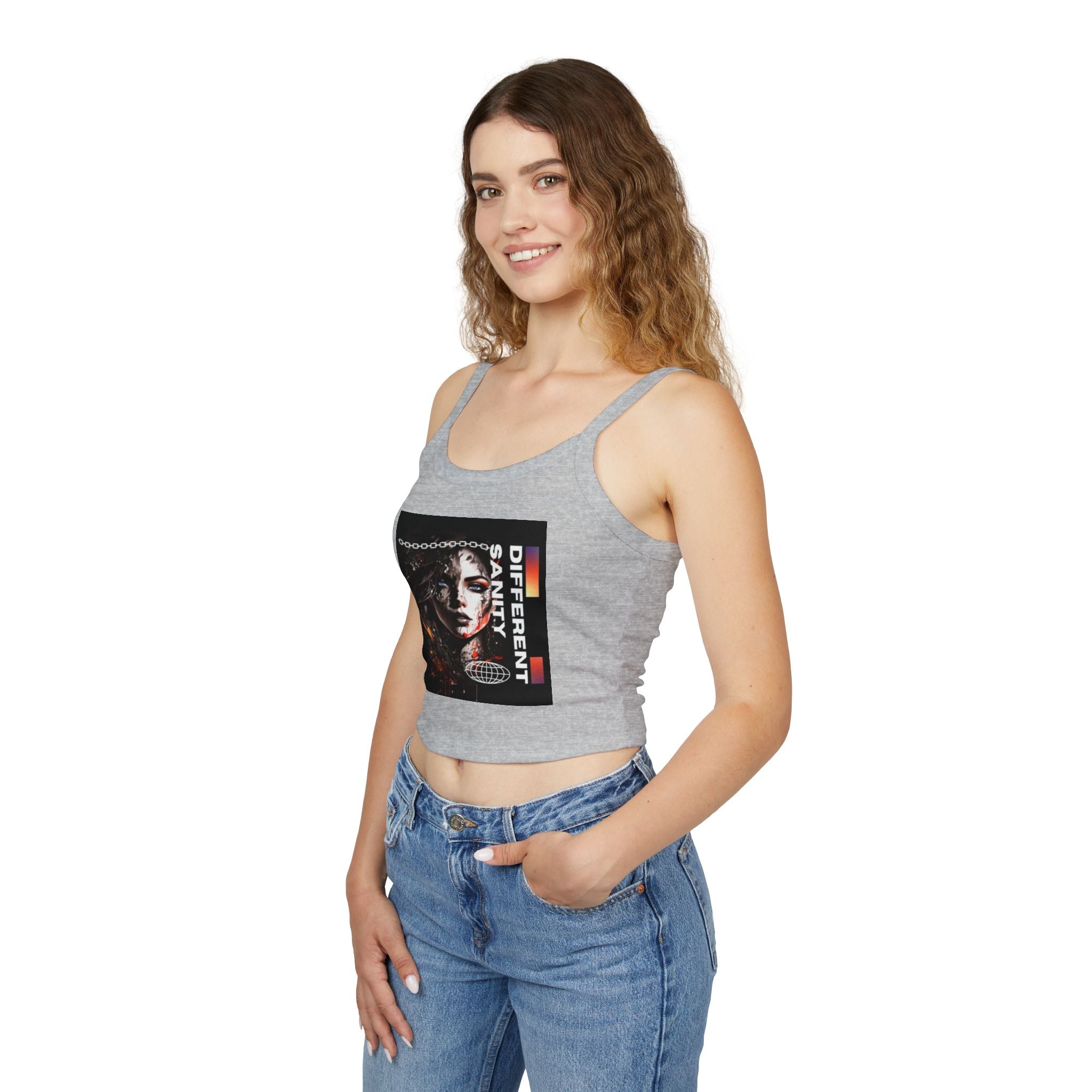 Women's Cropped Vi-Tank -  Women's Spaghetti Strap Tank Top