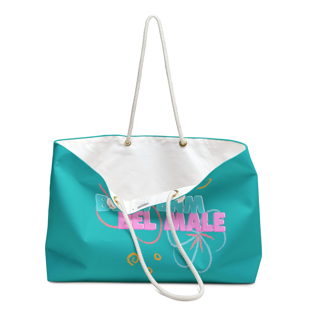 Turquoise 'Bel Malé' Weekender Bag — Tropical Floral Canvas Travel Tote