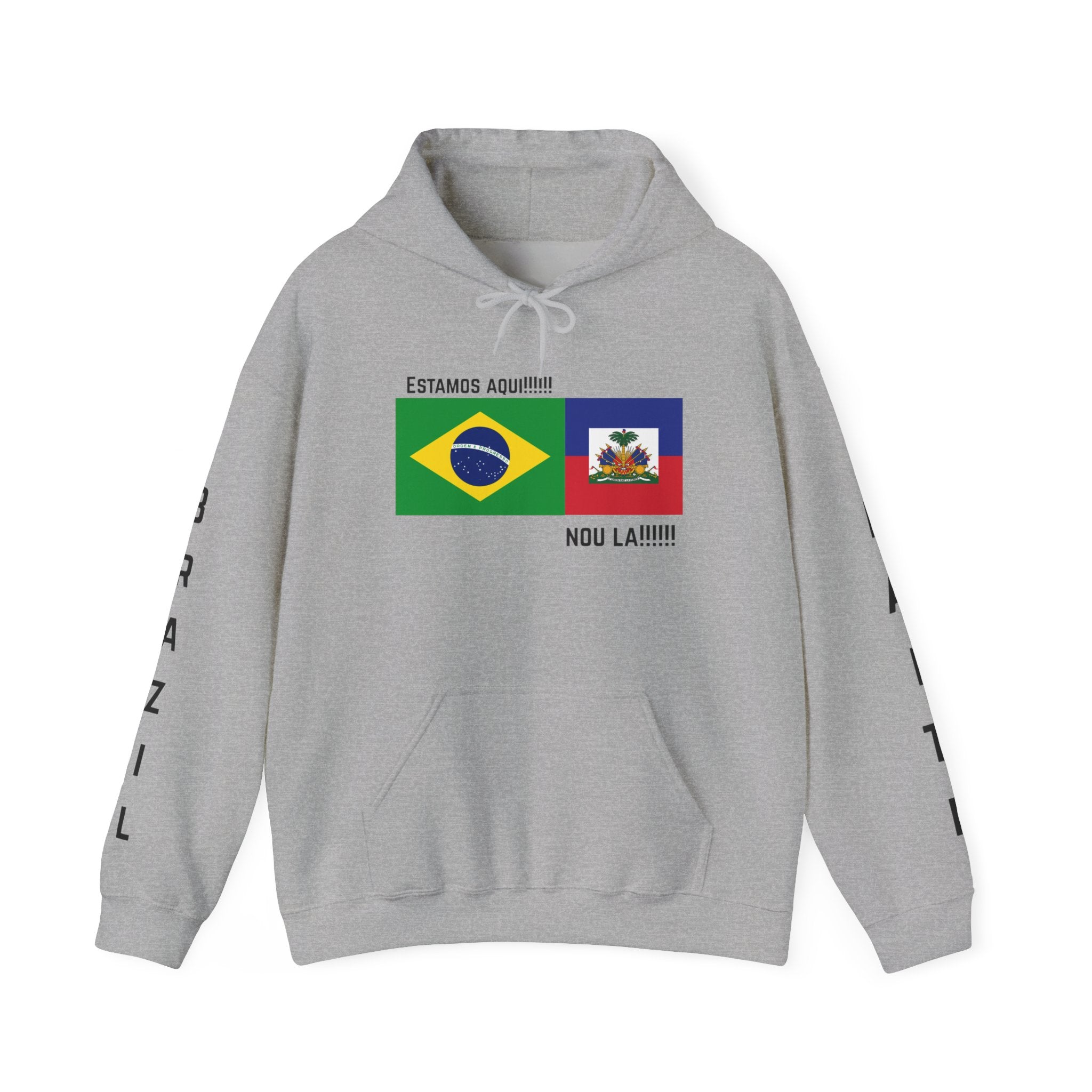 Vi-Hoodie Haiti Brazil Flag Hoodie — "Estamos Aqui!!! Nou La!!!!!"