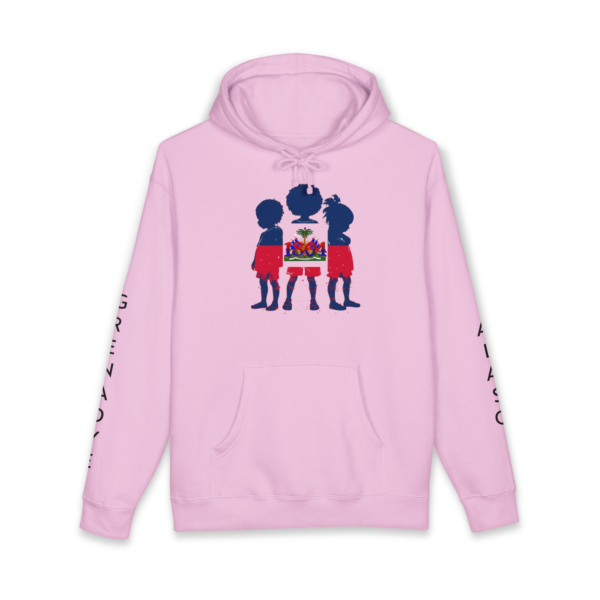 Vi-Hoodie — Haitian Pride Hoodie — Children Silhouette with Flag