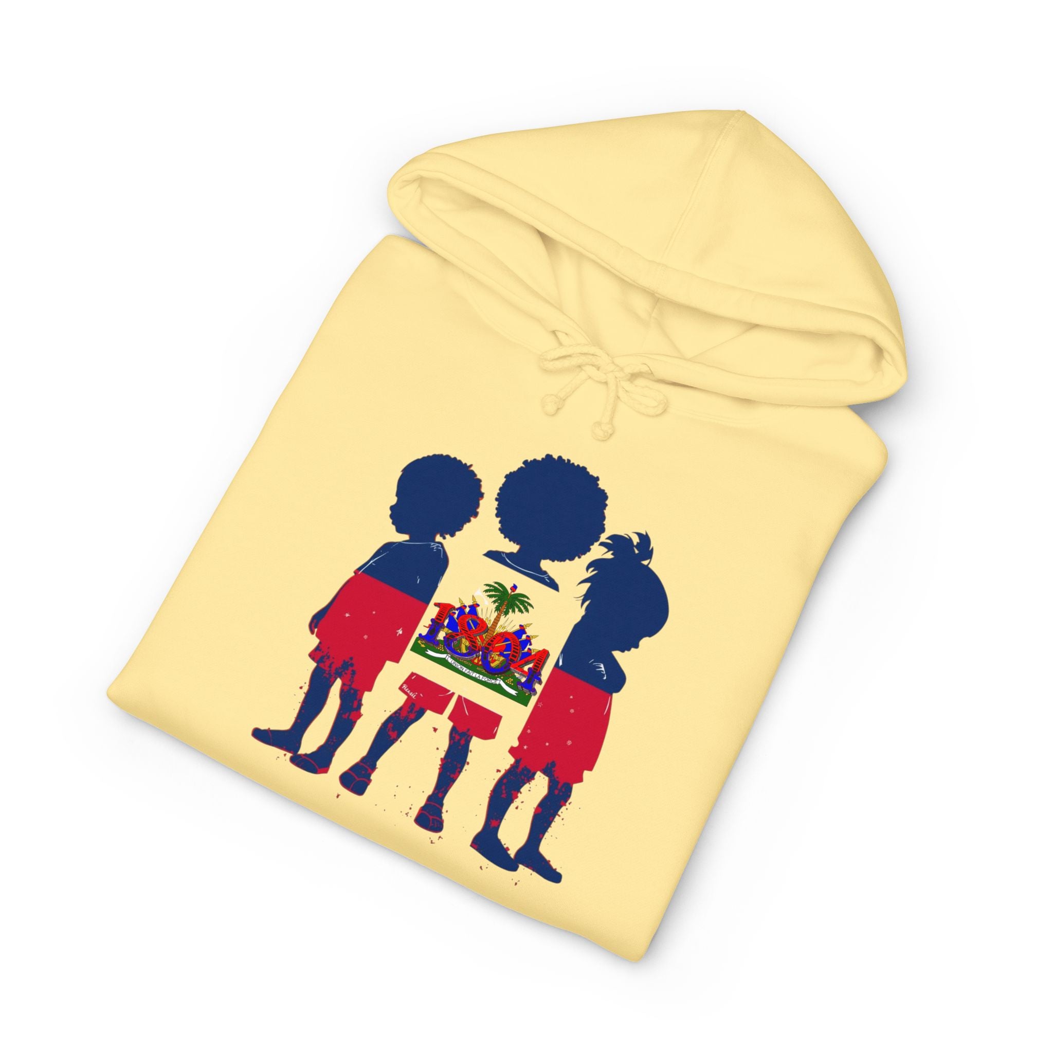 Vi-Hoodie — Haitian Pride Hoodie — Children Silhouette with Flag