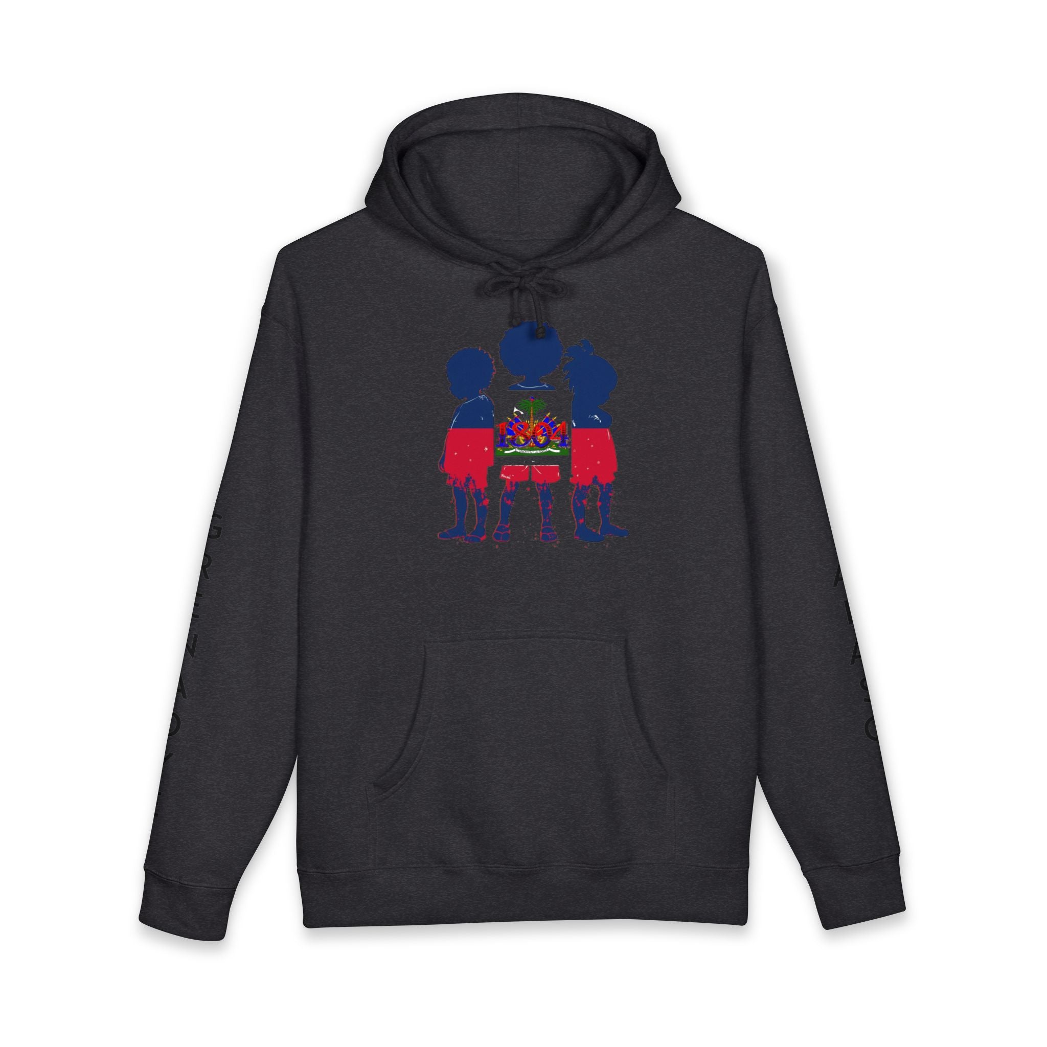 Vi-Hoodie — Haitian Pride Hoodie — Children Silhouette with Flag