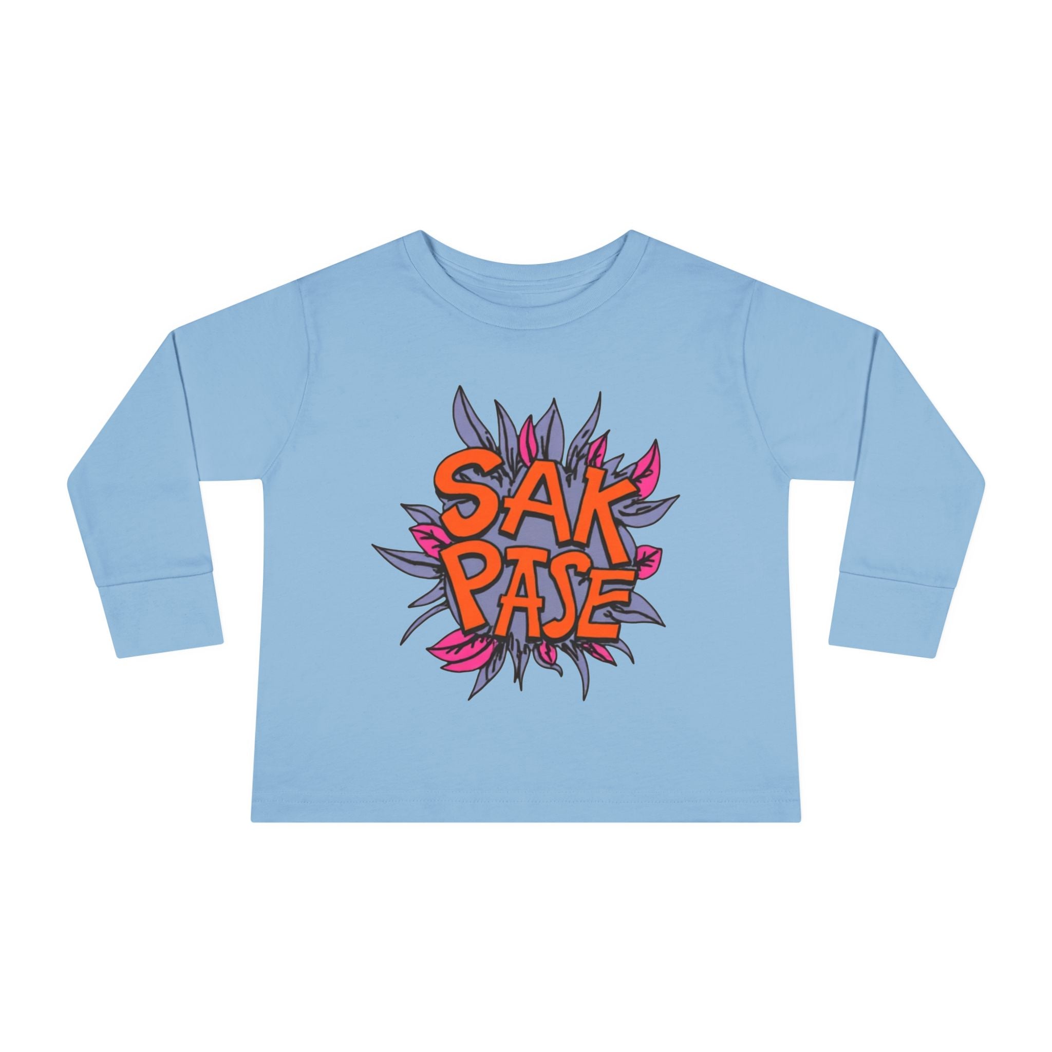 Little Vi -  Long Sleeve Tee — Colorful ‘SAK PASE’ Floral Graphic Kids Shirt