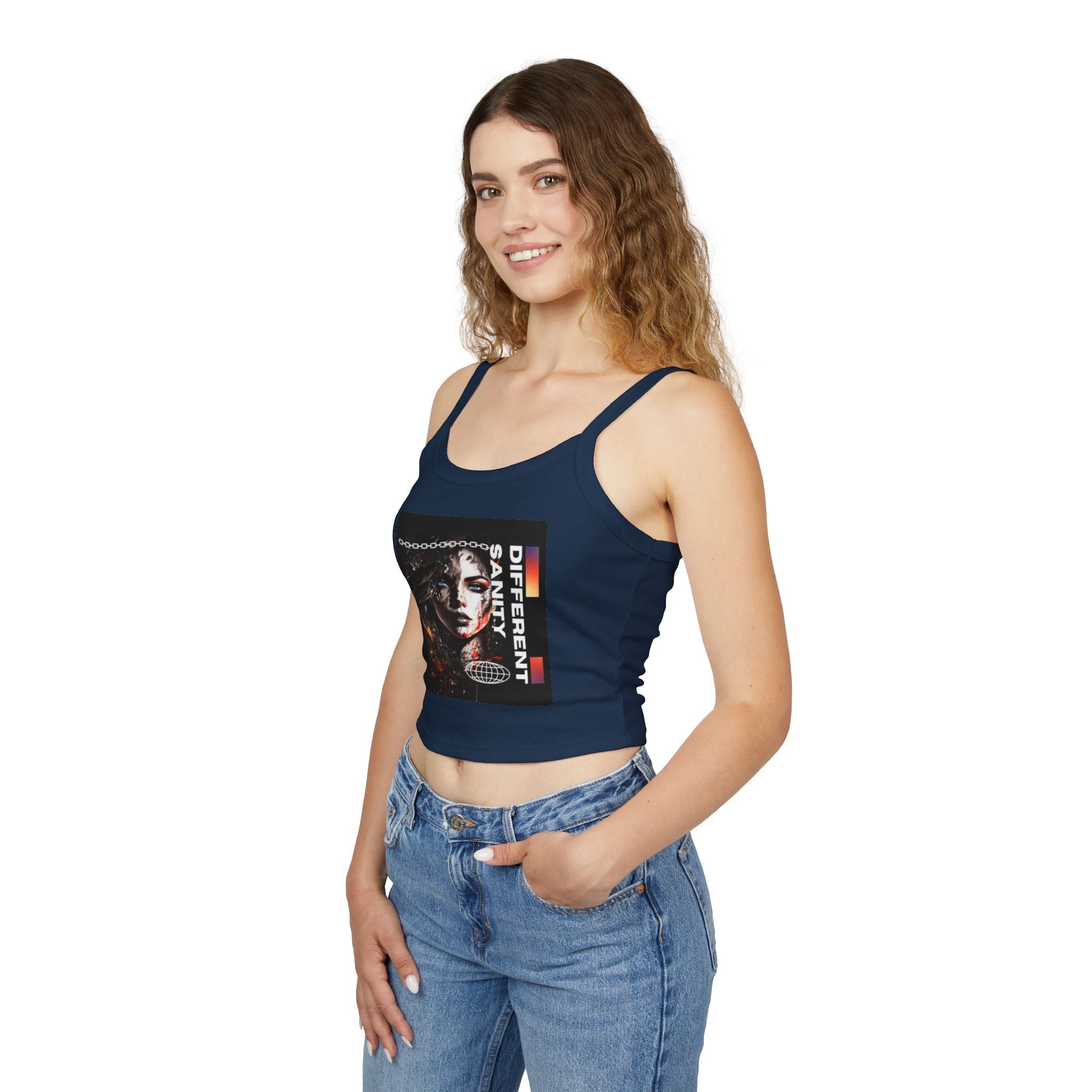 Women's Cropped Vi-Tank -  Women's Spaghetti Strap Tank Top