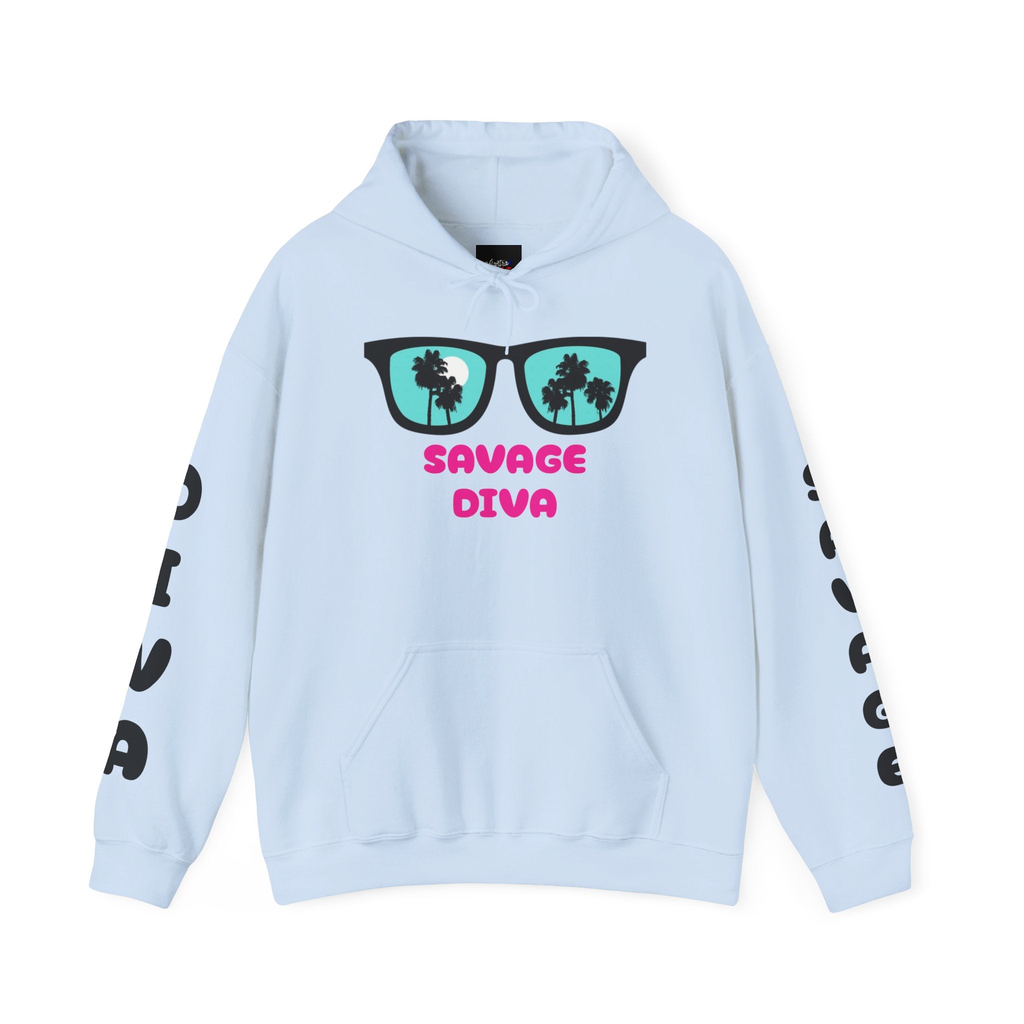 Savage Diva Vi-Hoodie — Retro Palm Sunglasses Graphic