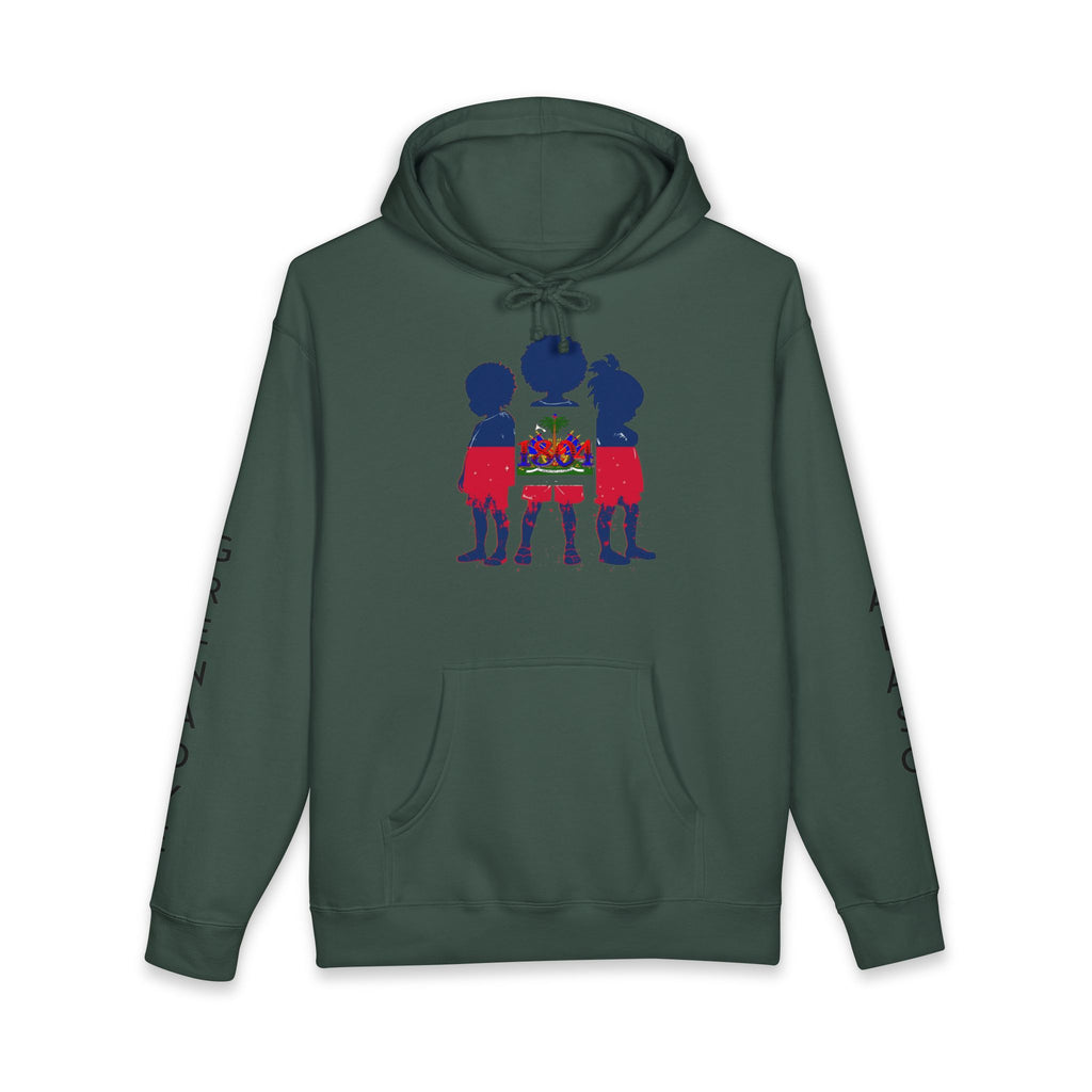 Vi-Hoodie — Haitian Pride Hoodie — Children Silhouette with Flag