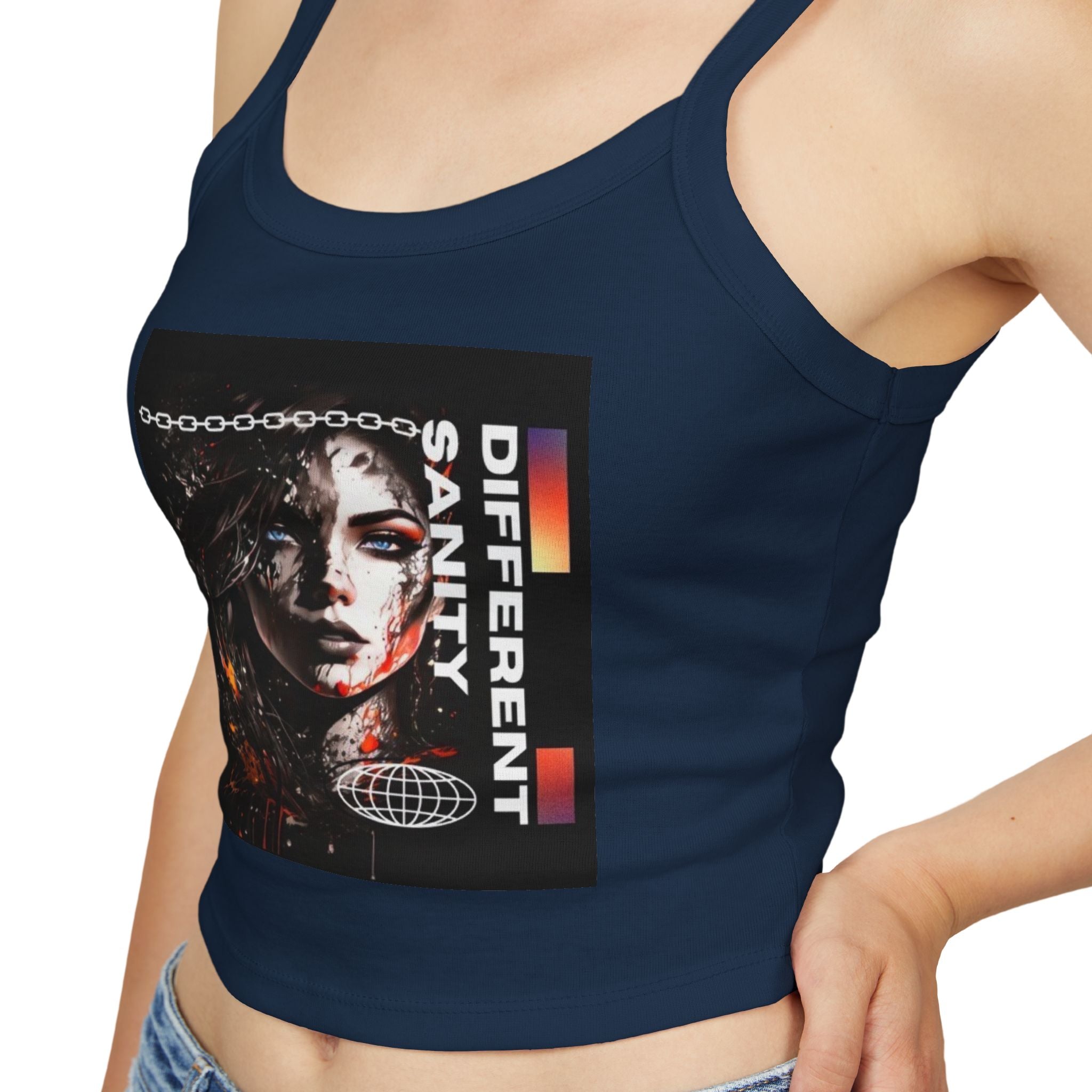 Women's Cropped Vi-Tank -  Women's Spaghetti Strap Tank Top