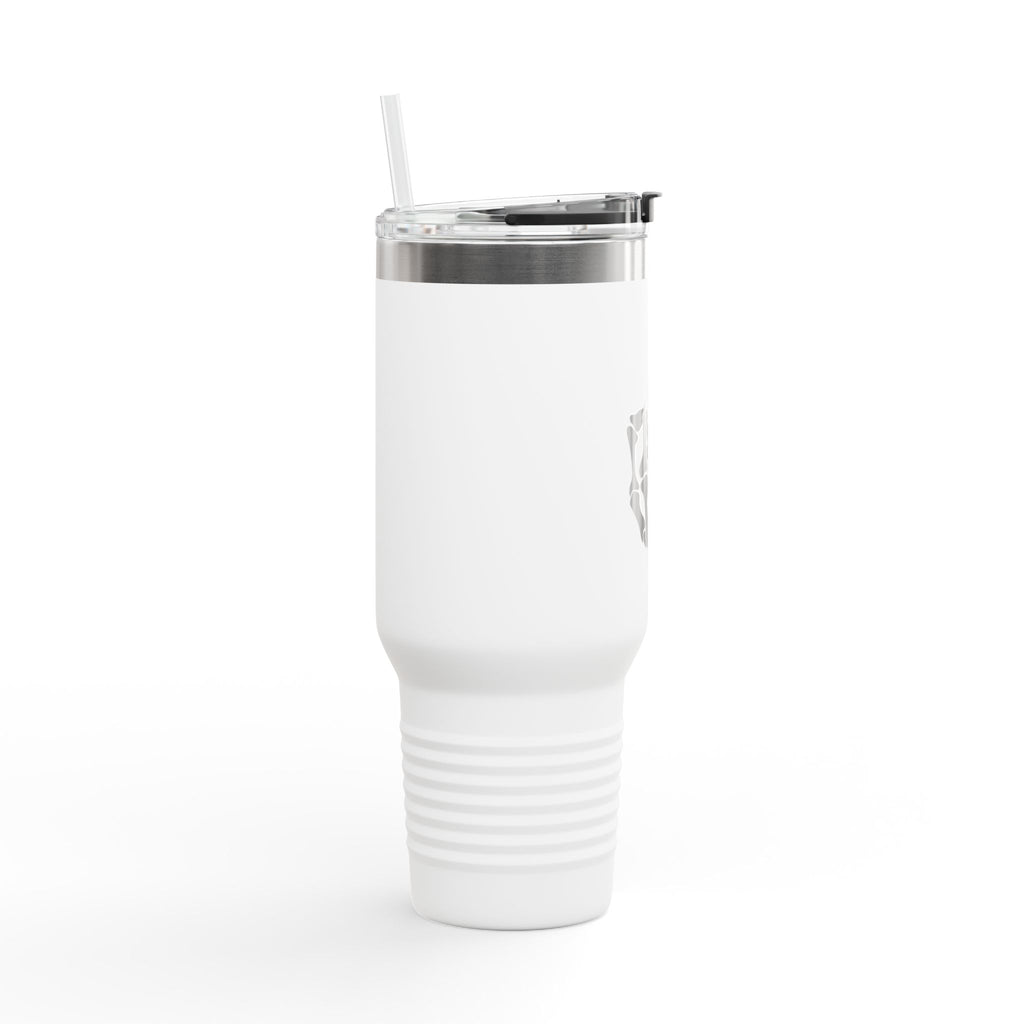Vi-Cups -40oz Insulated Travel Mug — Skeleton Hand Middle Finger Graphic