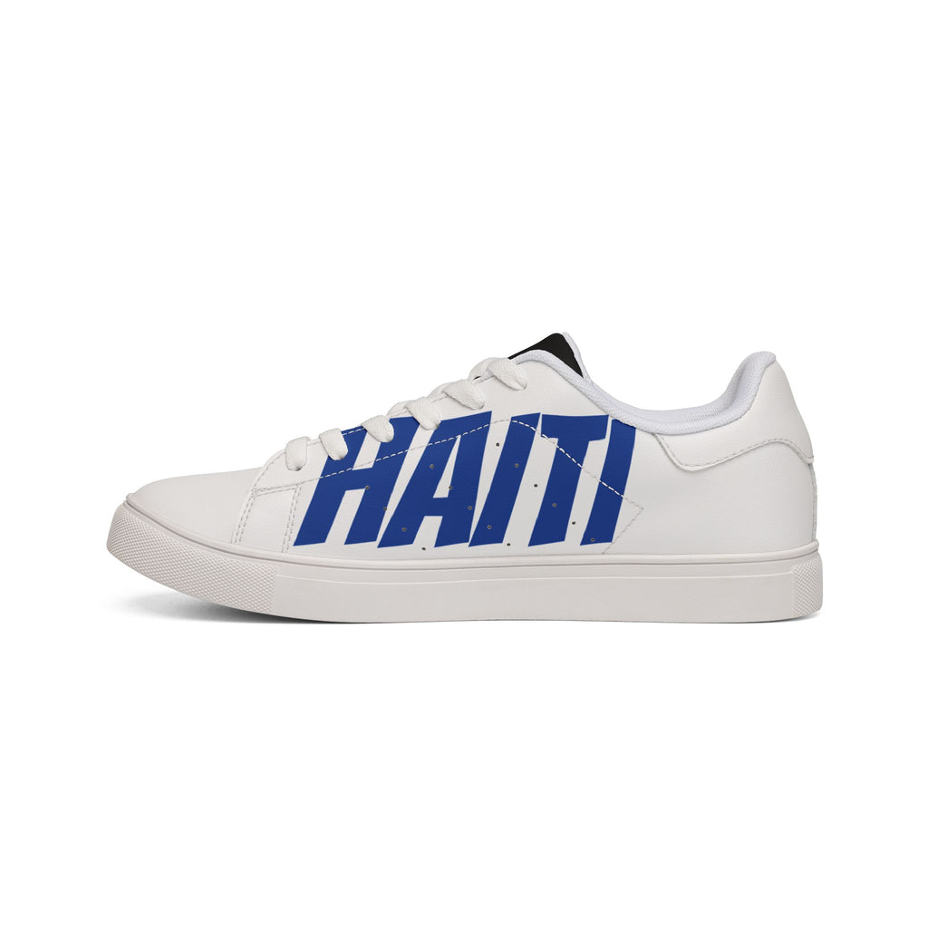 Leather Low-Top Sneakers — 'Love Life' Graffiti Design, Red & Blue Street Style
