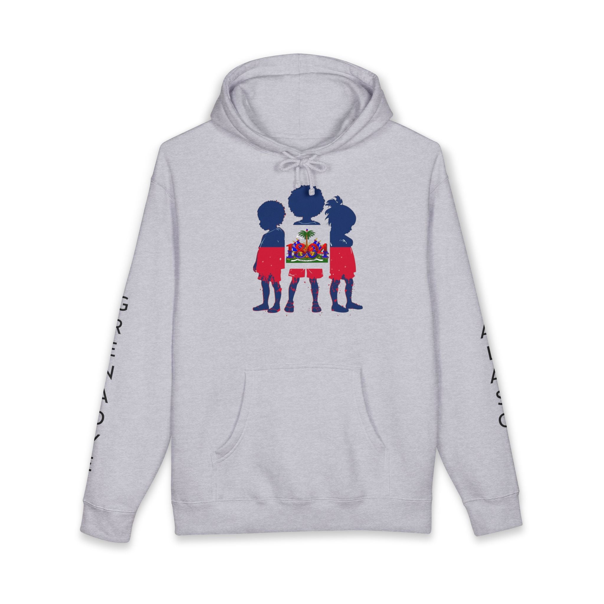 Vi-Hoodie — Haitian Pride Hoodie — Children Silhouette with Flag