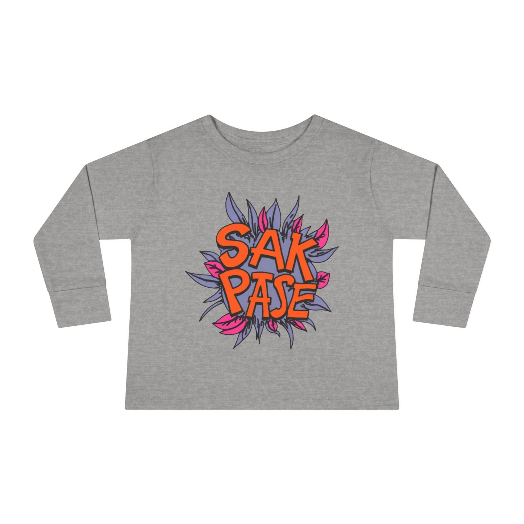 Little Vi -  Long Sleeve Tee — Colorful ‘SAK PASE’ Floral Graphic Kids Shirt