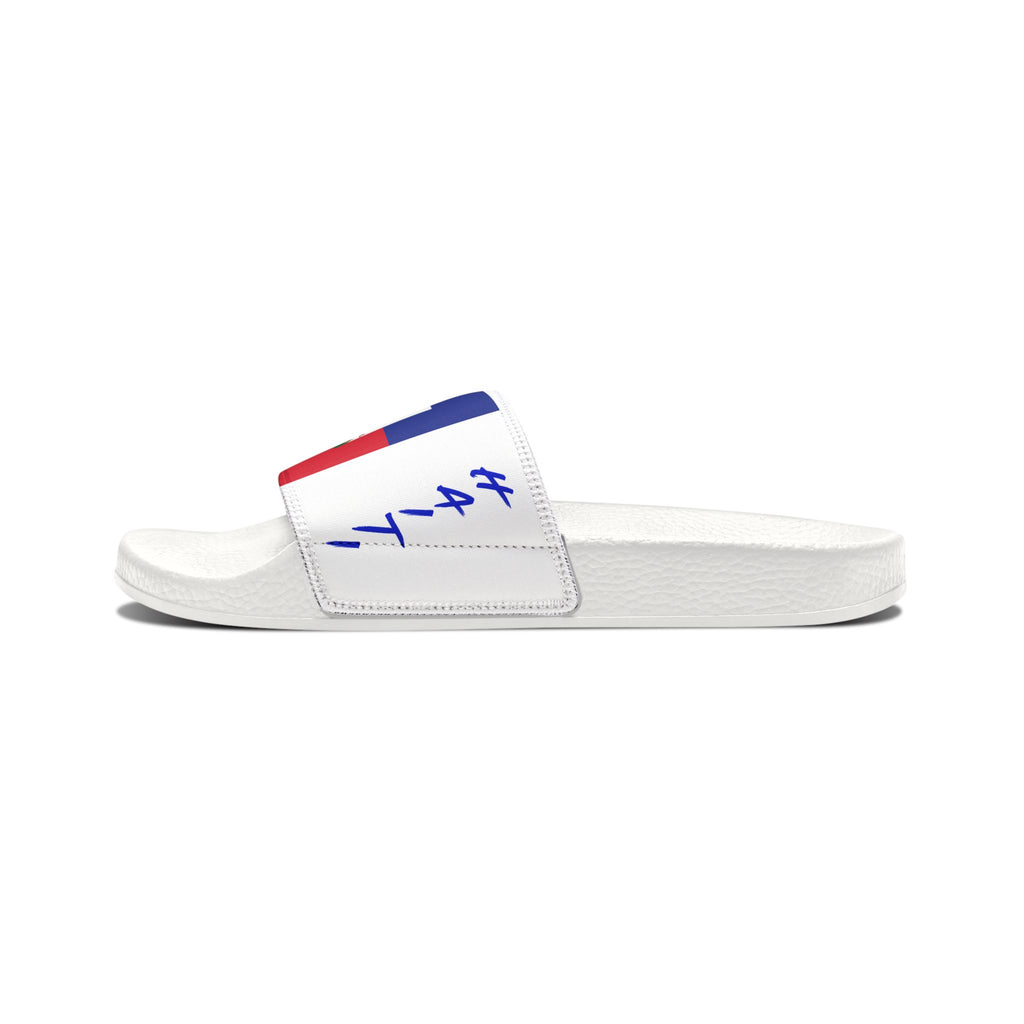 Haiti Flag Slide Sandals — Men's Removable‑Strap Patriotic Pool Slides