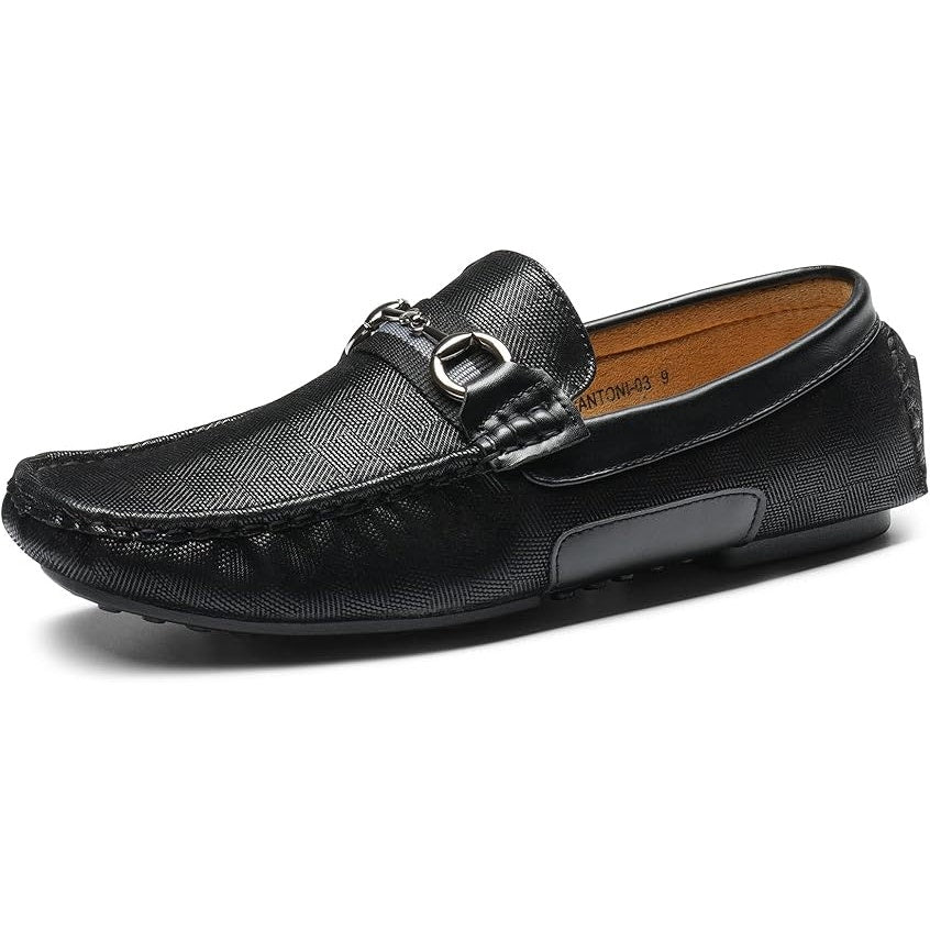 New Bruno Marc Mens 10 Black Driving Penny Loafers Casual SlipOn Moccasins Shoes