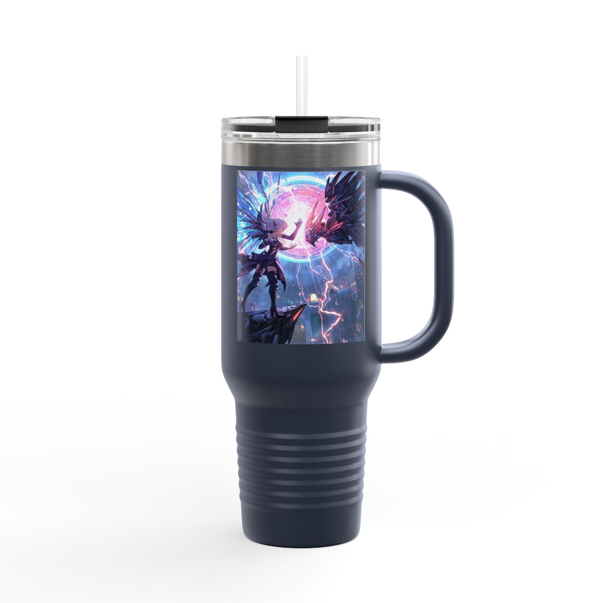 Vi-Anime 40oz Insulated Travel Mug — Fantasy Angel Moonlight Design