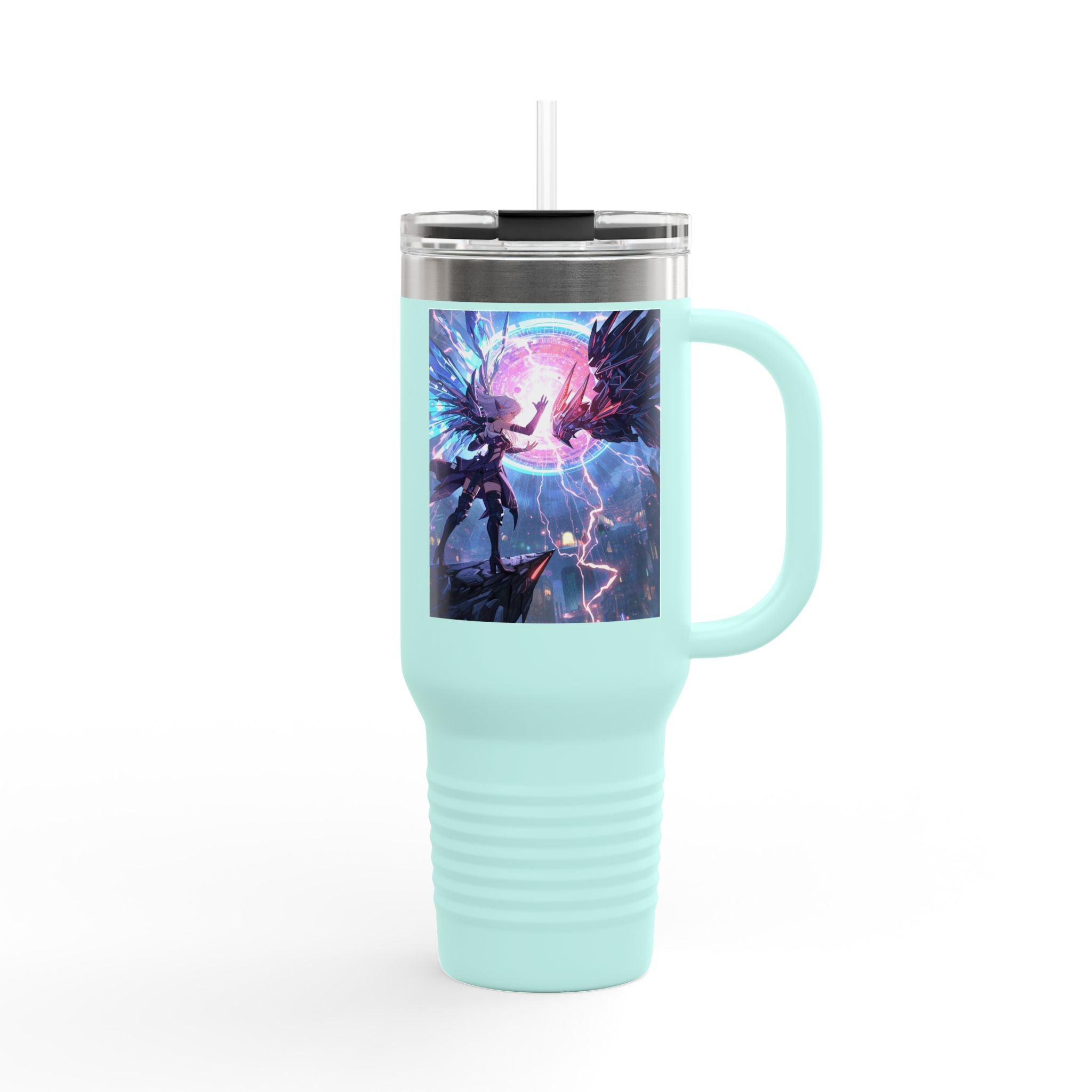 Vi-Anime 40oz Insulated Travel Mug — Fantasy Angel Moonlight Design