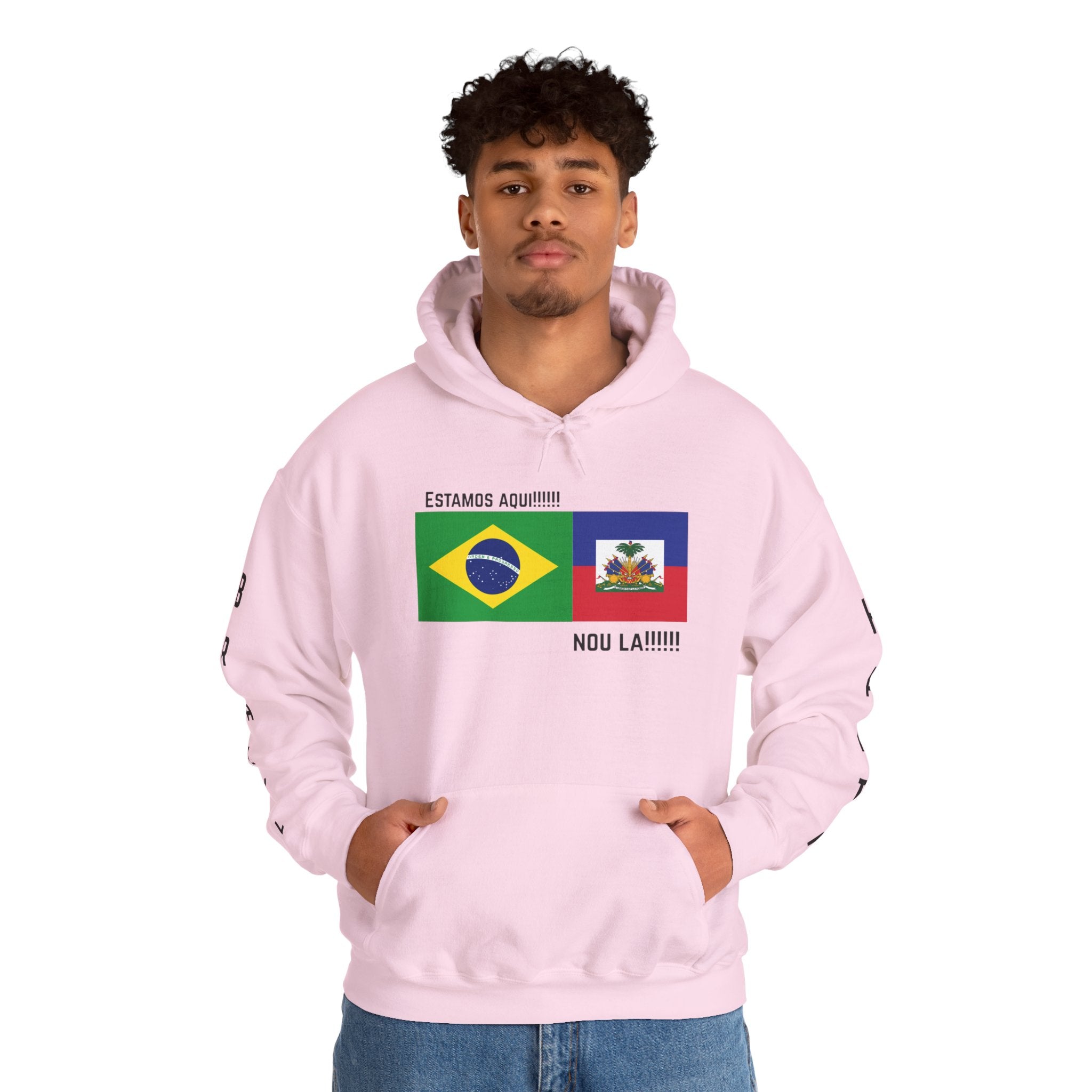 Vi-Hoodie Haiti Brazil Flag Hoodie — "Estamos Aqui!!! Nou La!!!!!"