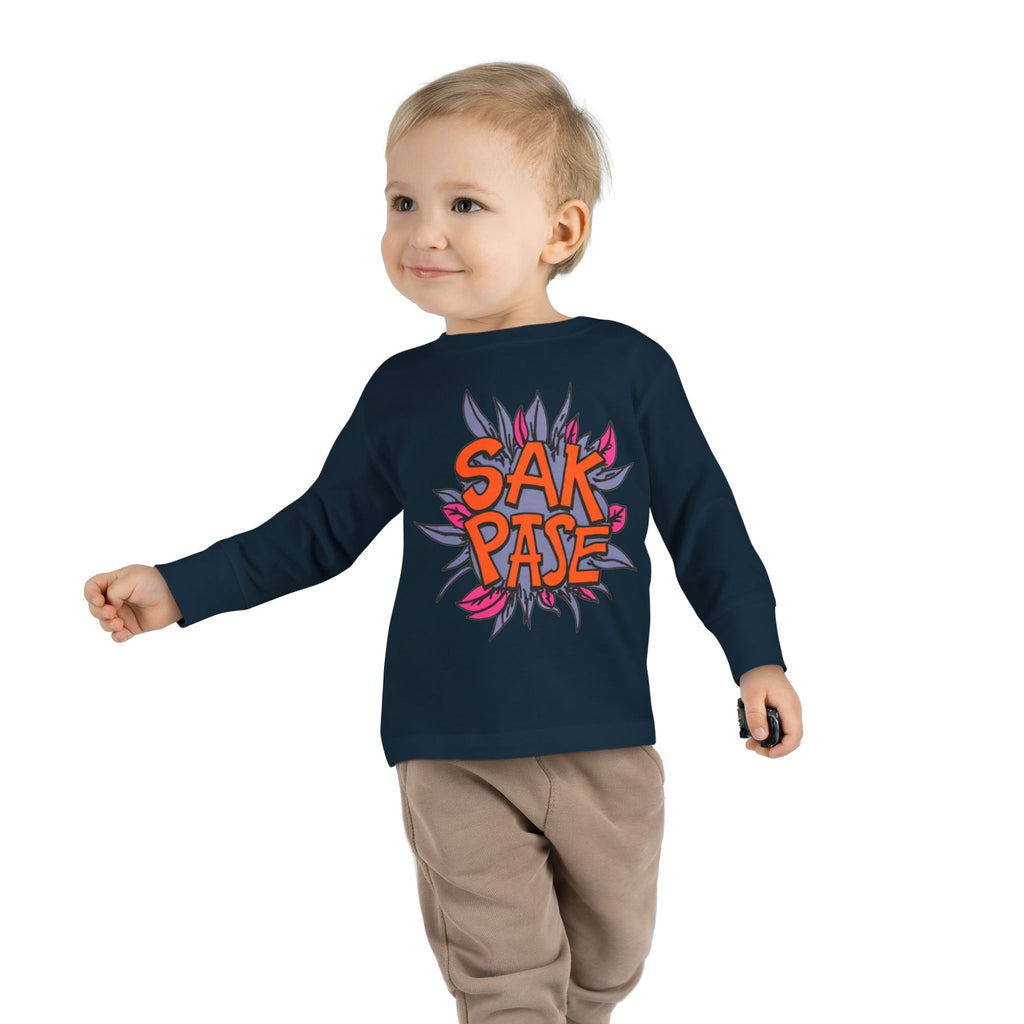 Little Vi -  Long Sleeve Tee — Colorful ‘SAK PASE’ Floral Graphic Kids Shirt