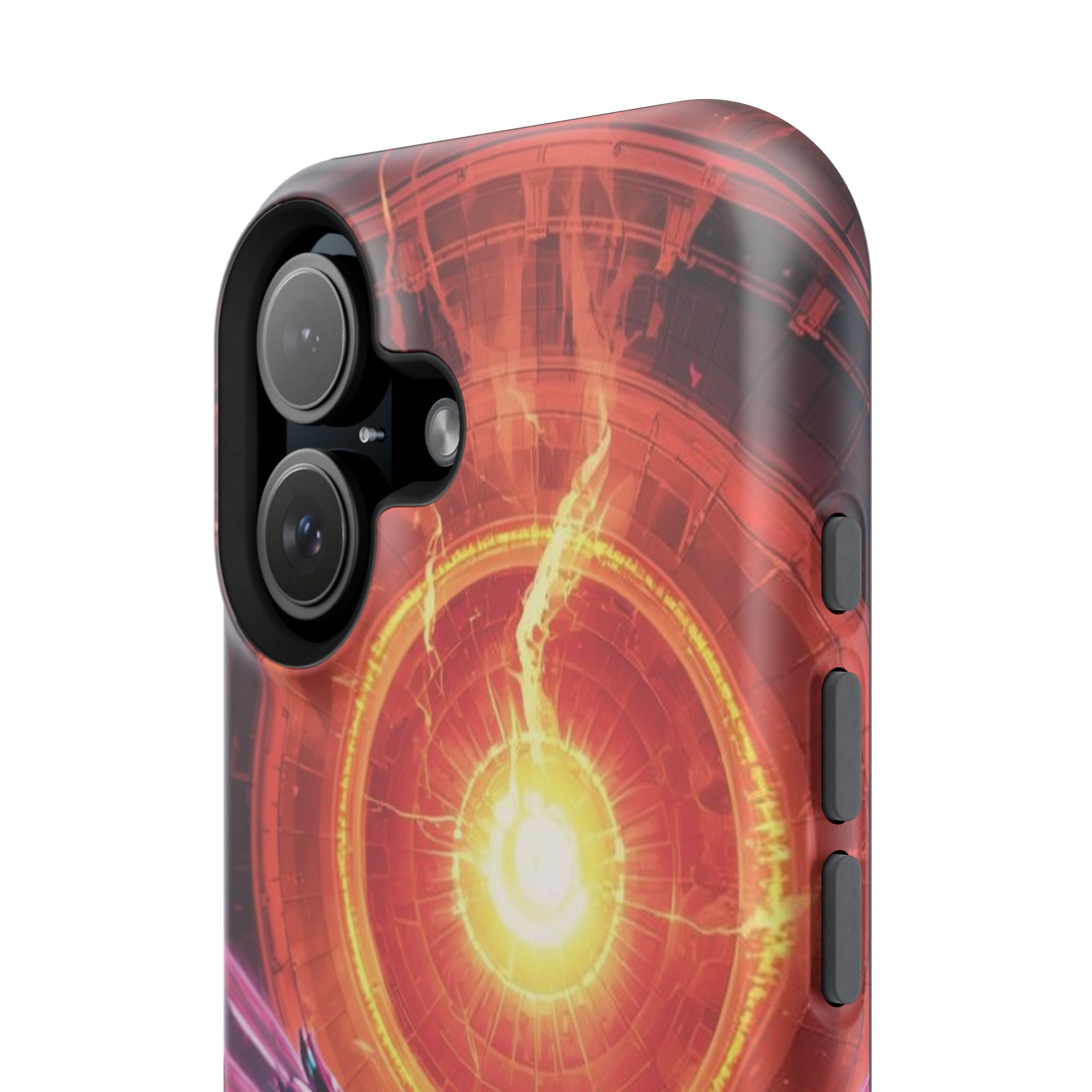 Vi-Anime Phone Case — Angelic Warrior with Fiery Halo Impact-Resistant Design
