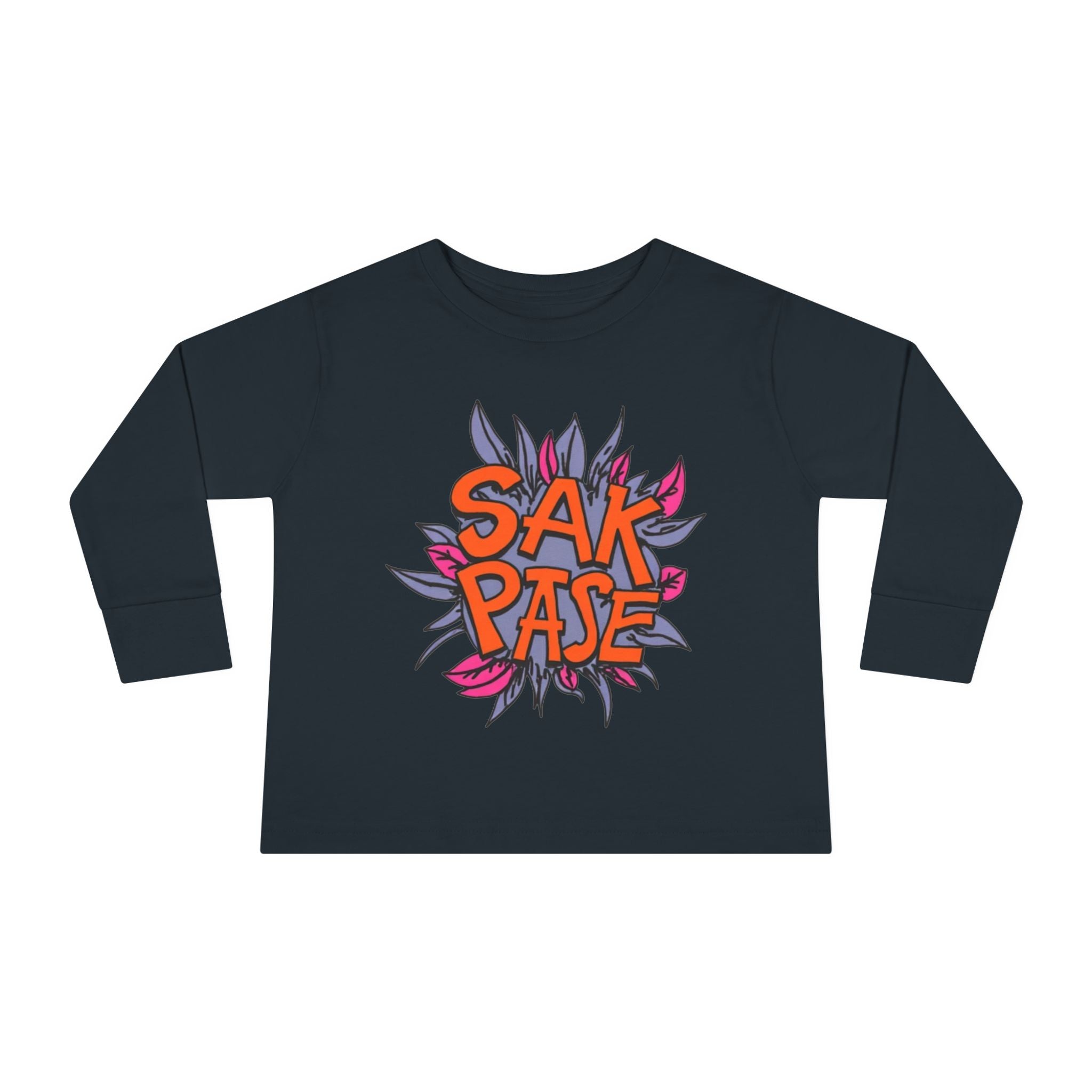 Little Vi -  Long Sleeve Tee — Colorful ‘SAK PASE’ Floral Graphic Kids Shirt