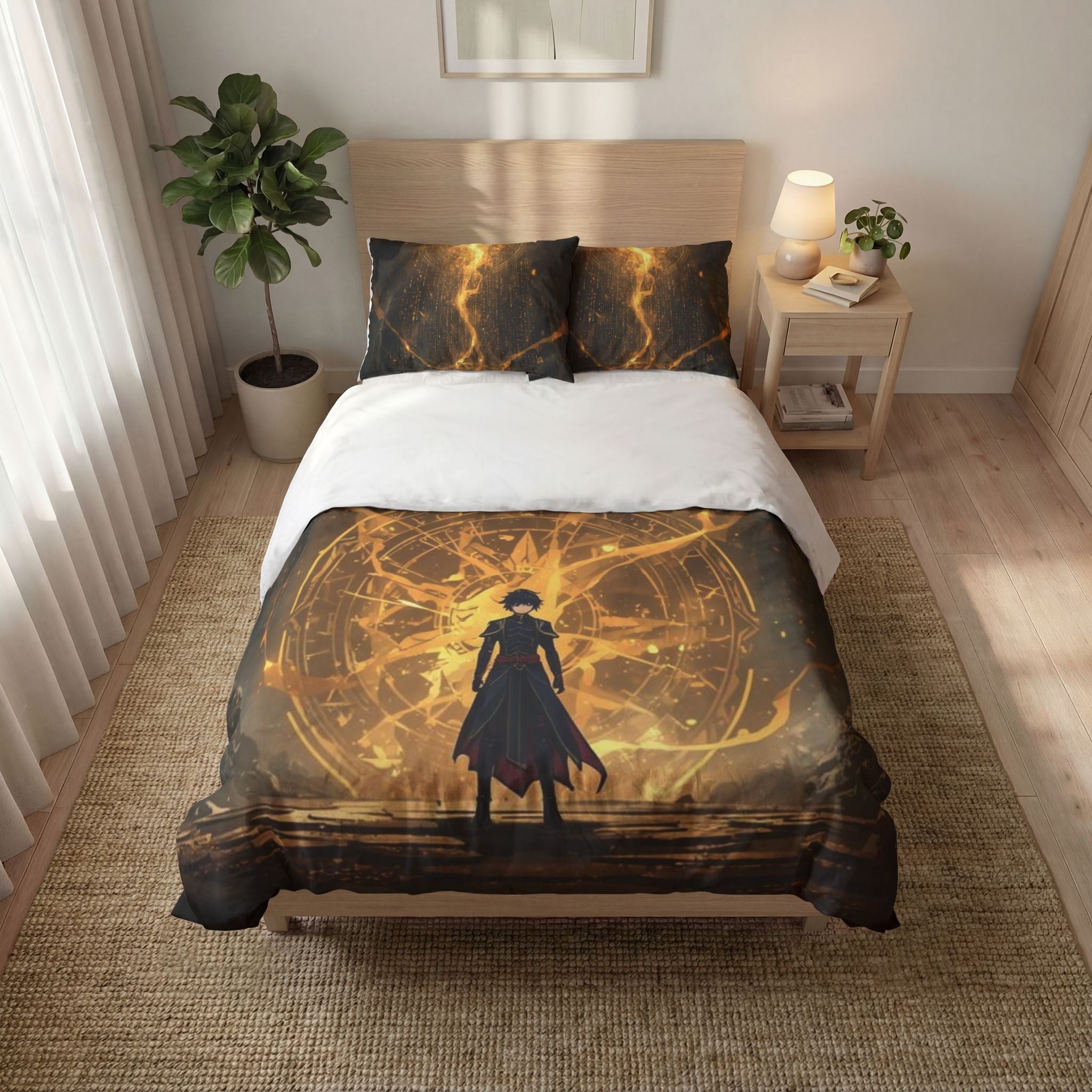 Vi-Blanket and Pillow Case Set— Golden Magic Fantasy Bedding
