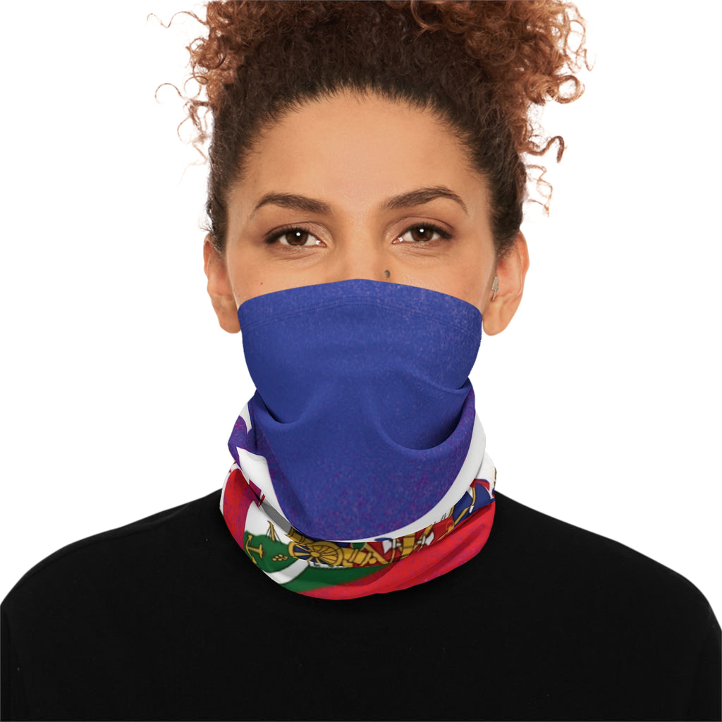 Haiti Flag Winter Neck Gaiter with Drawstring