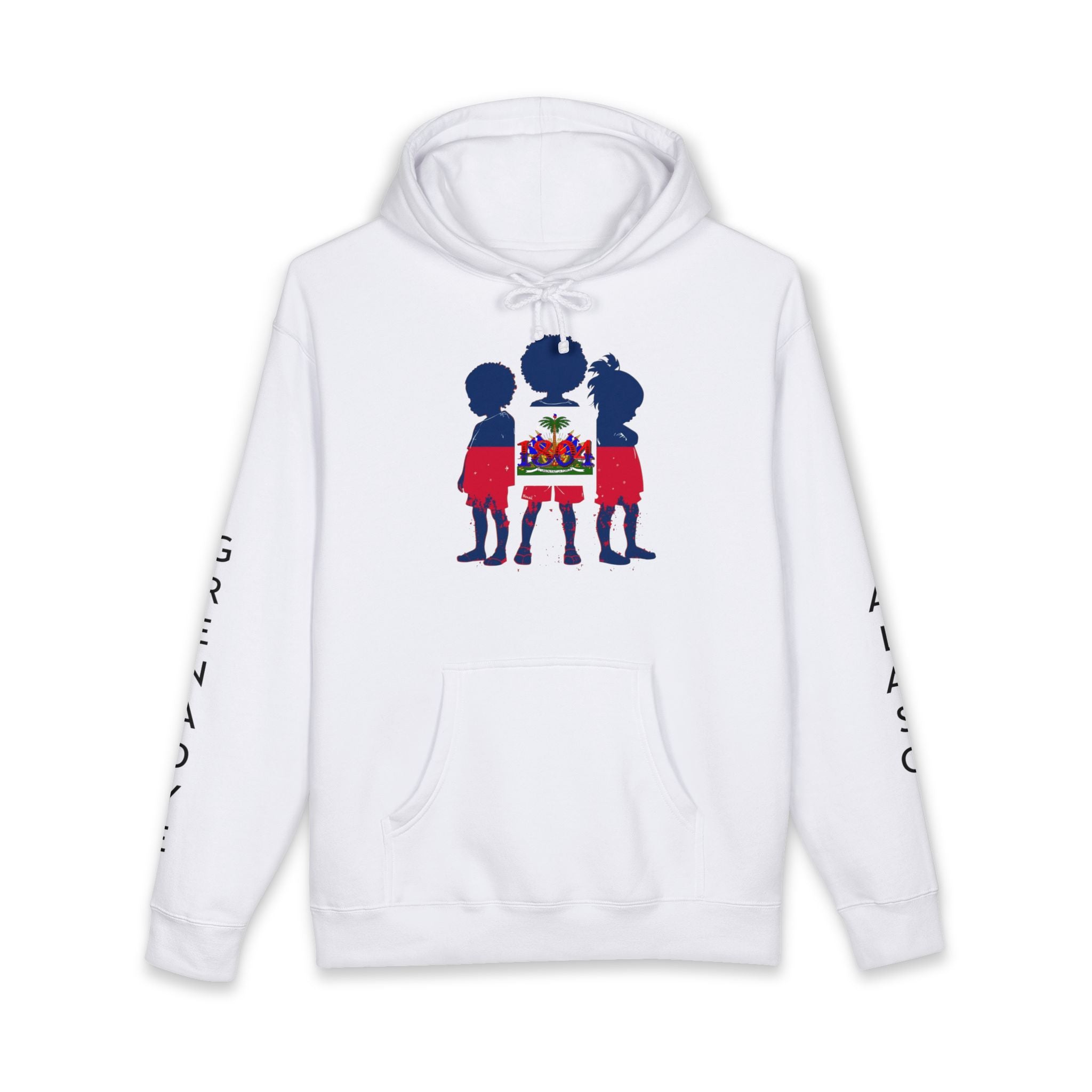 Vi-Hoodie — Haitian Pride Hoodie — Children Silhouette with Flag