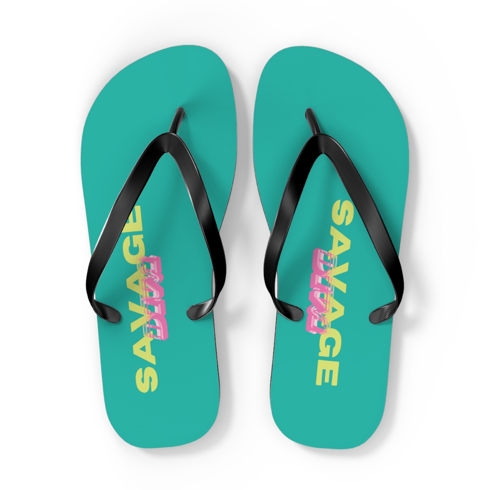 Woman’s Shoes - ‘Savage Diva’ Teal Flip Flops