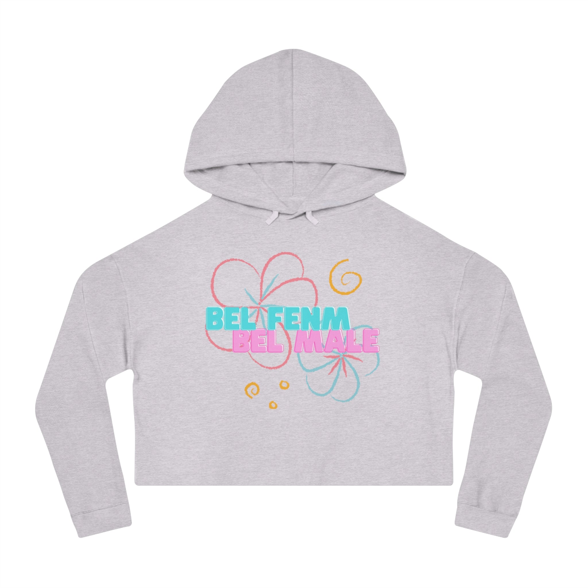 Crop Vi-Hoodie — "Bel Famm Bel Malé" Pastel Floral Graphic