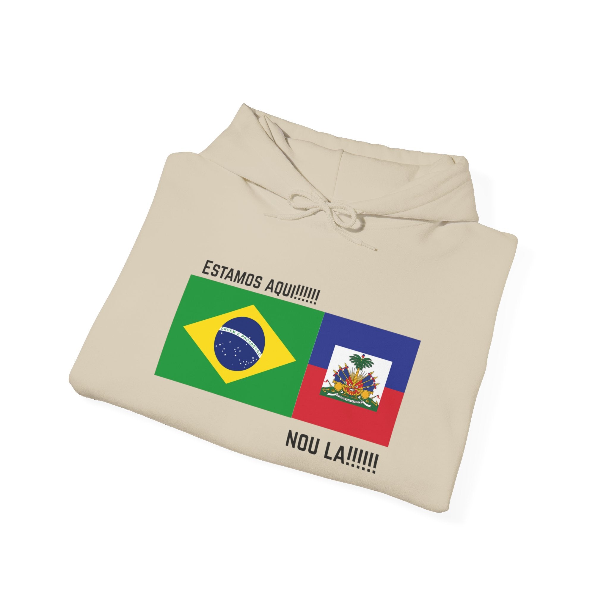 Vi-Hoodie Haiti Brazil Flag Hoodie — "Estamos Aqui!!! Nou La!!!!!"