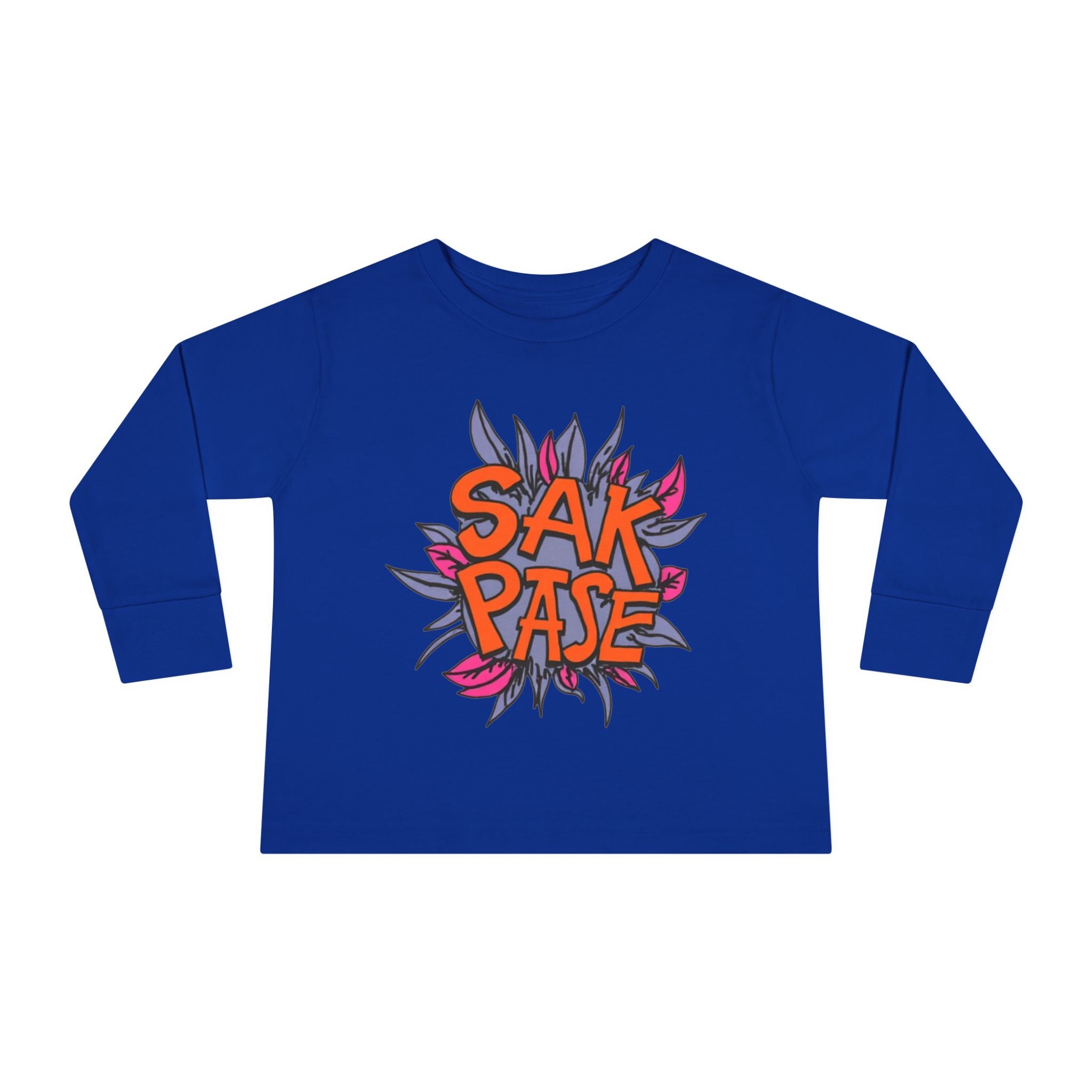 Little Vi -  Long Sleeve Tee — Colorful ‘SAK PASE’ Floral Graphic Kids Shirt