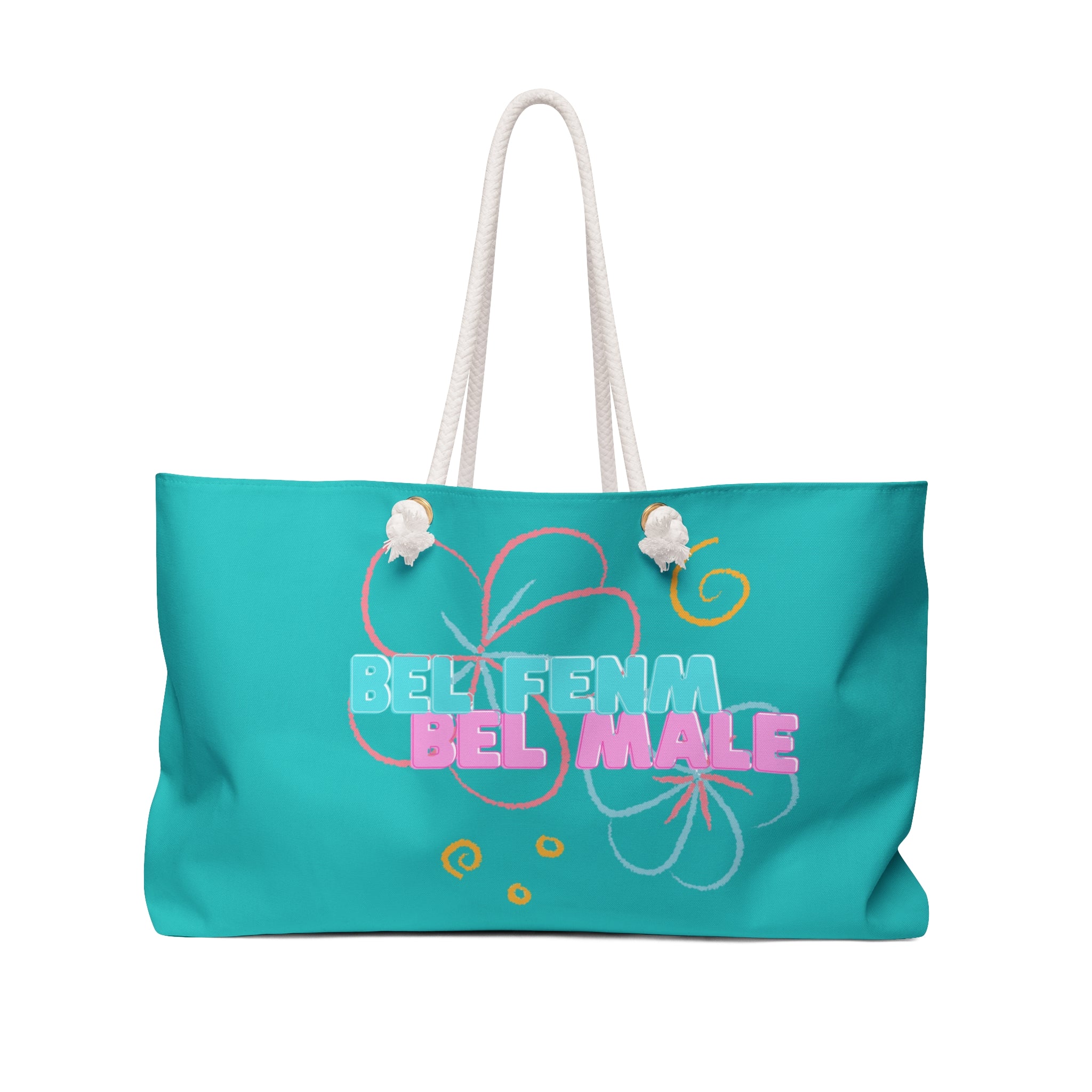 Turquoise 'Bel Malé' Weekender Bag — Tropical Floral Canvas Travel Tote
