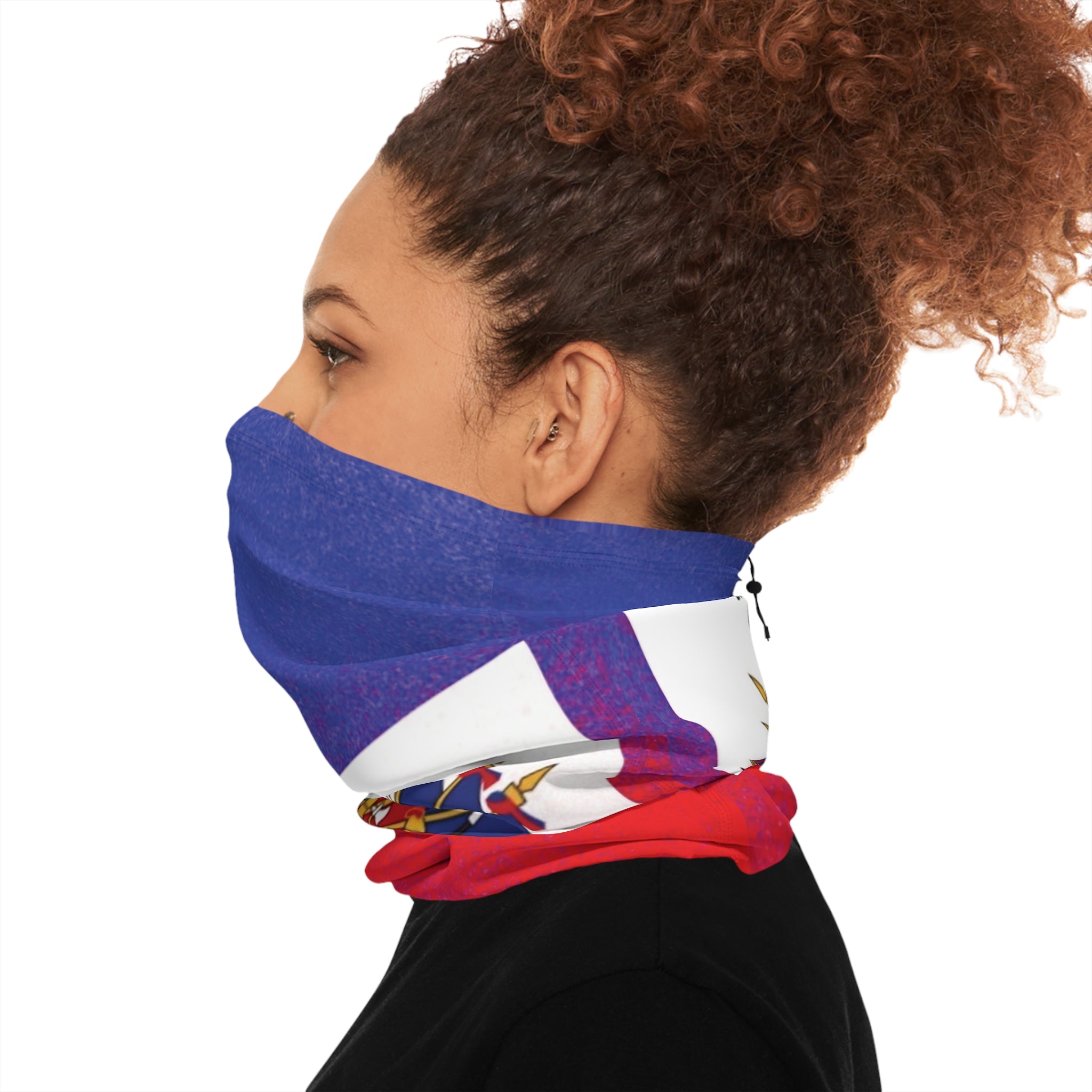 Haiti Flag Winter Neck Gaiter with Drawstring